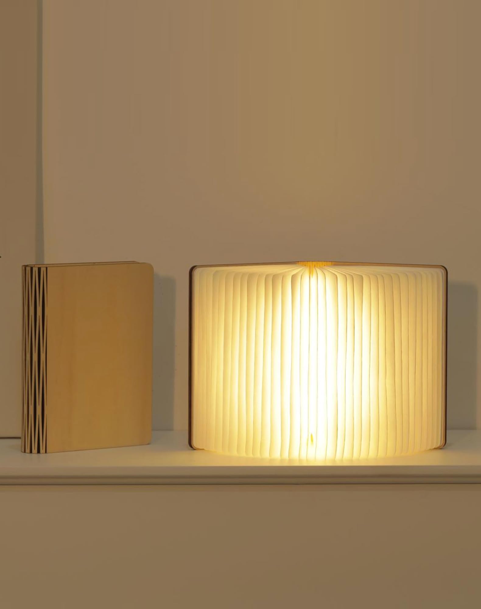 ZBOLE Wooden Book Lamp - Portable Folding LED Book Light for Reading, Unique Gift for Book Lovers, Magnetic Mood Lighting for Ho