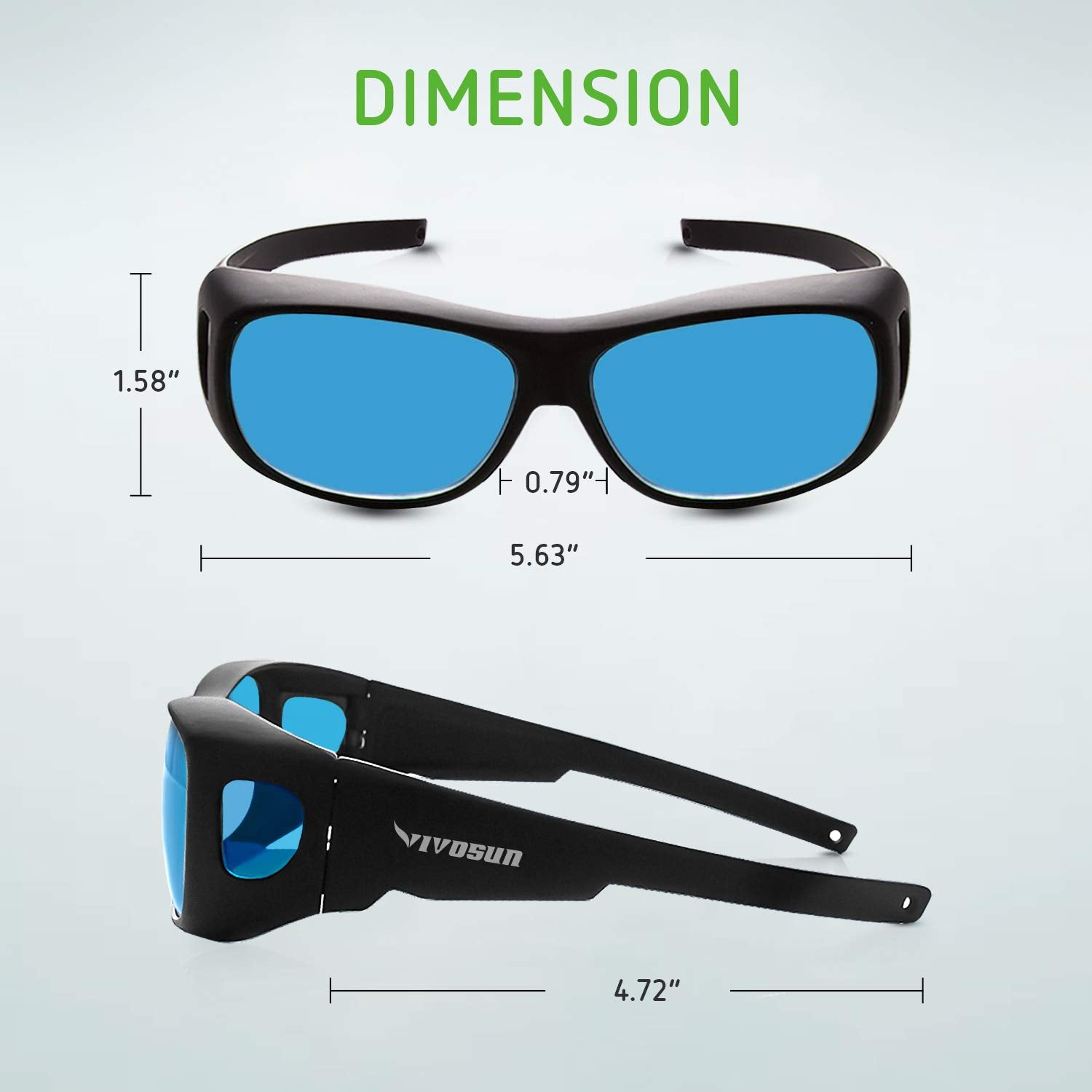 Vivosun Indoor Hydroponics Anti Uva And Uvb Grow Room Glasses Goggles With Glasses Case, Blue