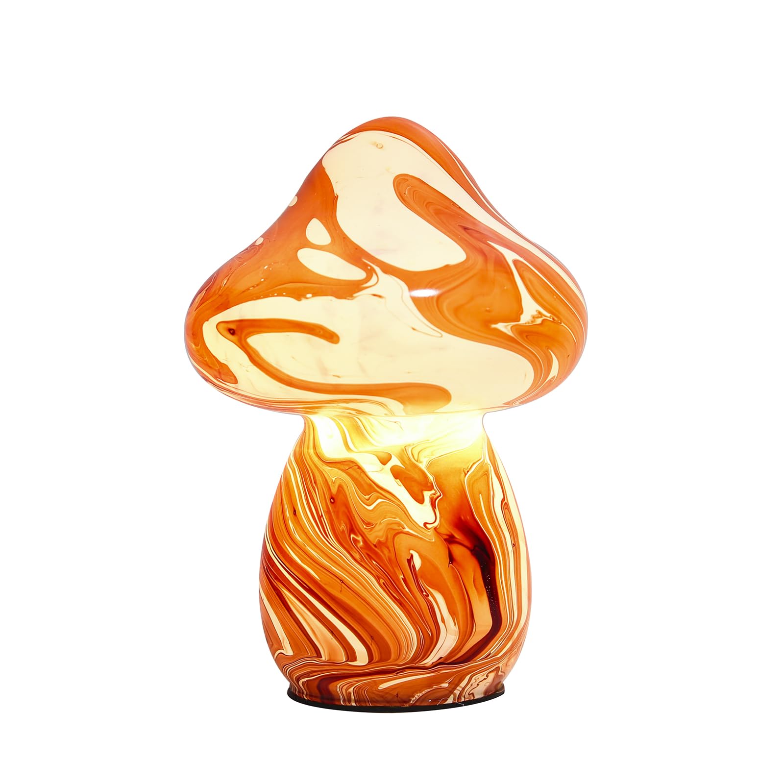 JBGIYOSG Glass Mushroom Table Lamps Night Lights Cordless Cute Small Nightstand Desk Lamp for Bedroom Living Home Decor Red (E27