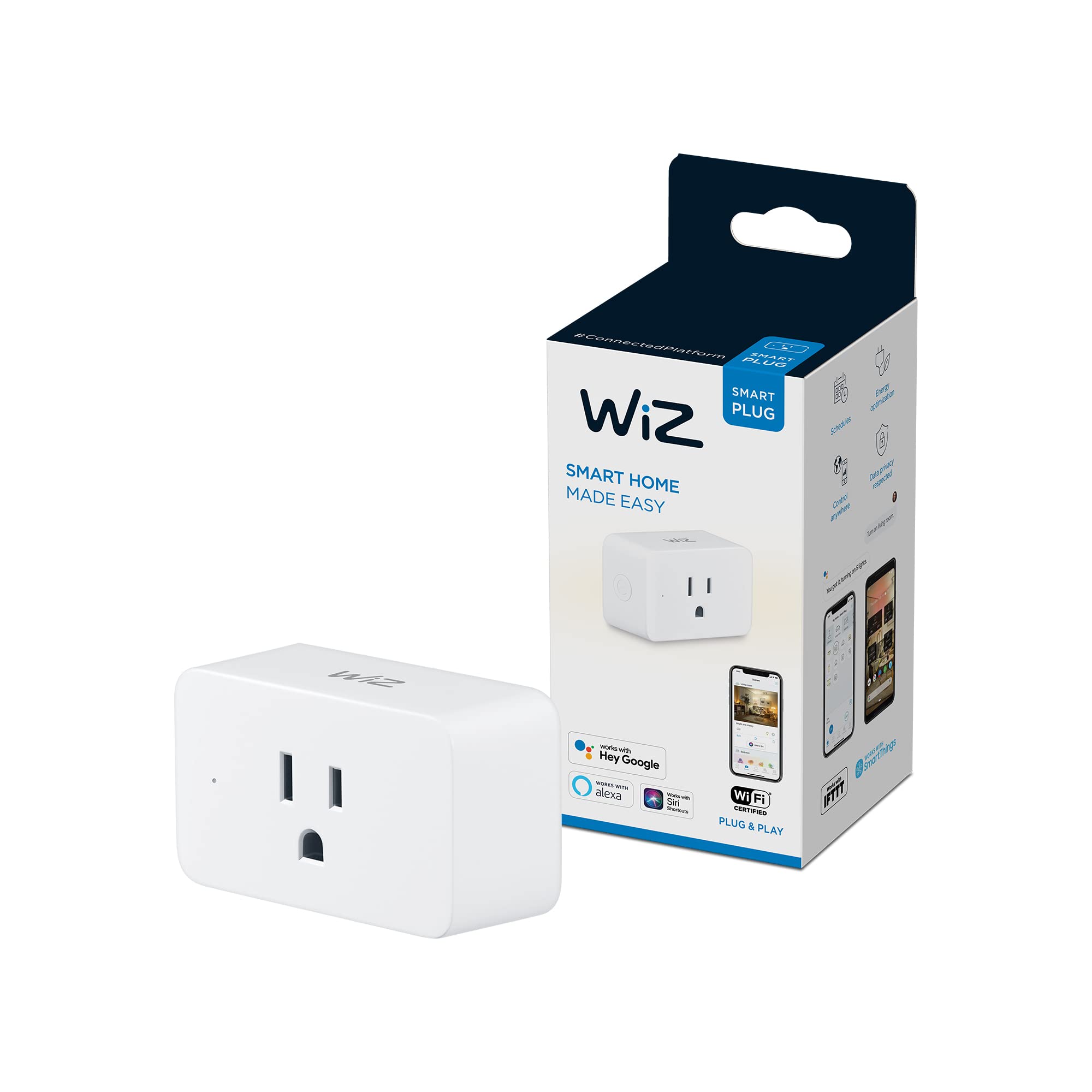 WiZ Smart Plug - Pack of 1 - Type B - Connects to Your Existing 2.4Ghz Wi-Fi - Control with Voice or App - Works with Google Hom