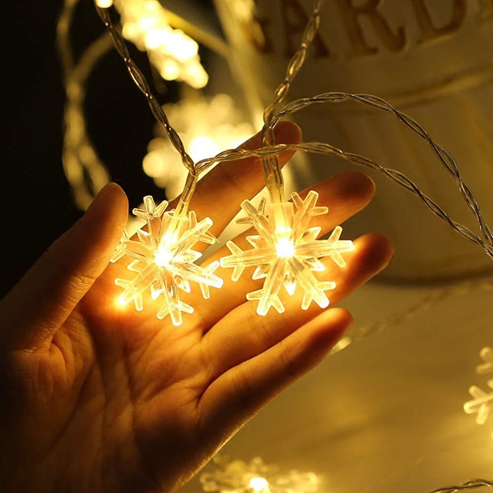 fizzytech Decorative Snowflake String Led Lights For Diwali Christmas Wedding Lights,Lights (Warm White,6 M 40 Led)(Plastic),8 m