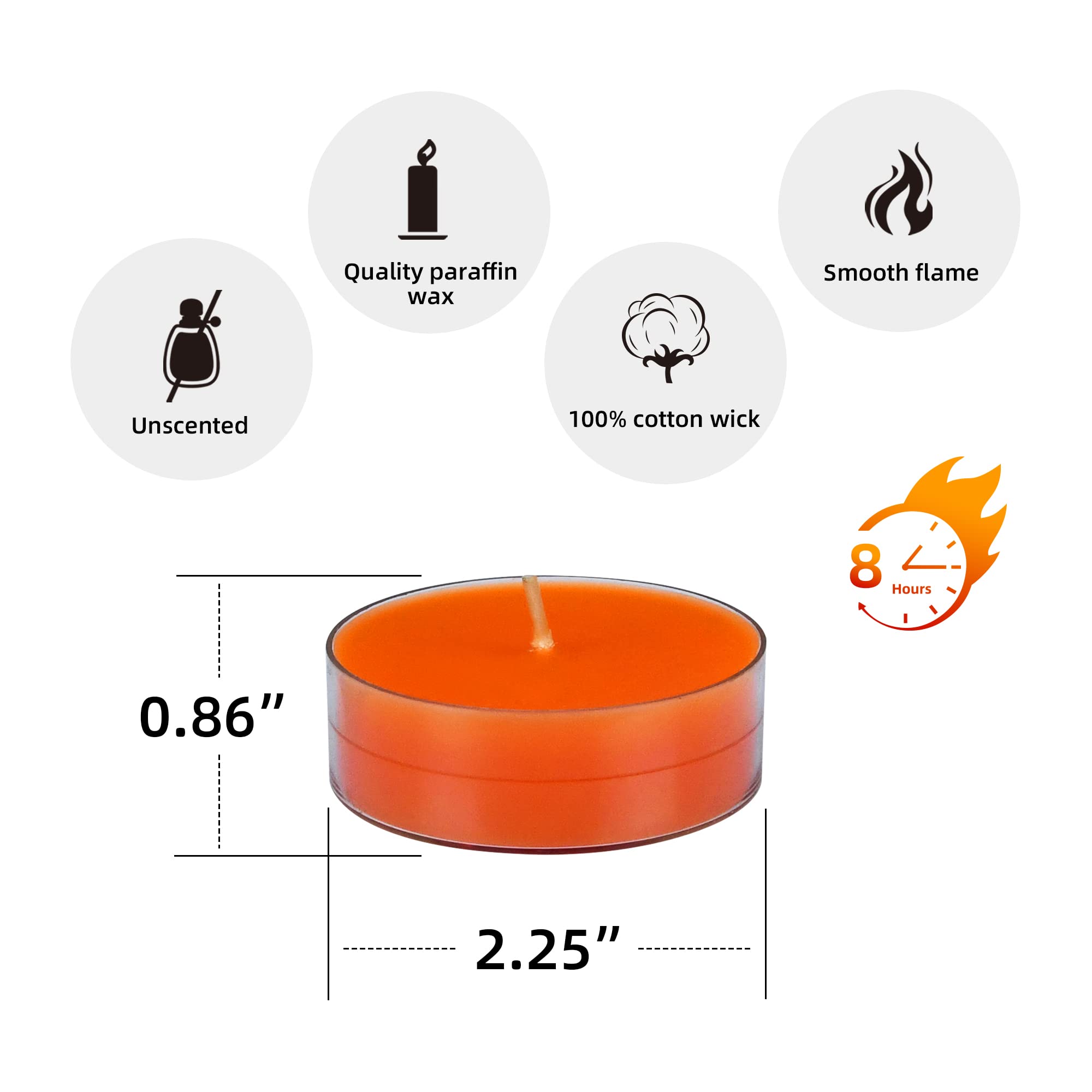 Zest Candle 12-Piece Tealight Candles, Mega Oversized Orange S