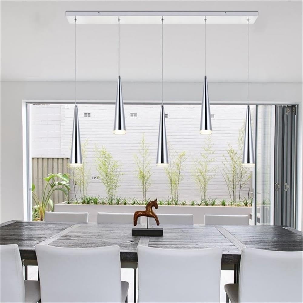 Elegant Lighting 5 Light Led Pendant - Chrome Chandelier For Living Room, Kitchen, Bedroom