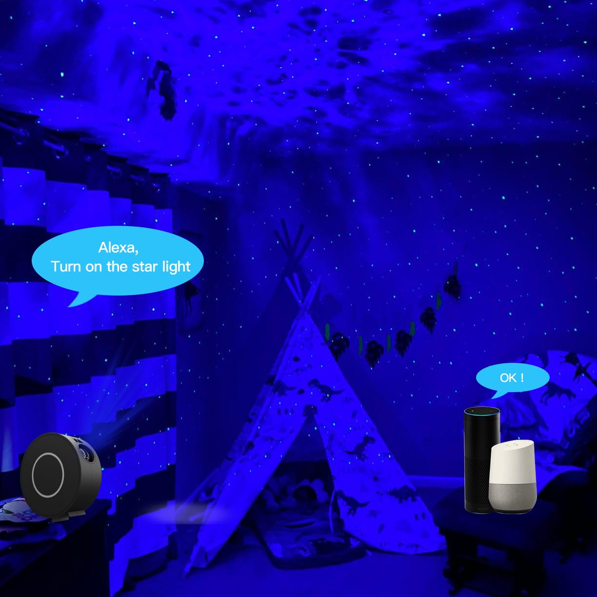 V JULES.V Star Projector, Galaxy Projector for Bedroom, Smart APP & Voice Control Galaxy lamp, Compatible with Alexa & Google Ho