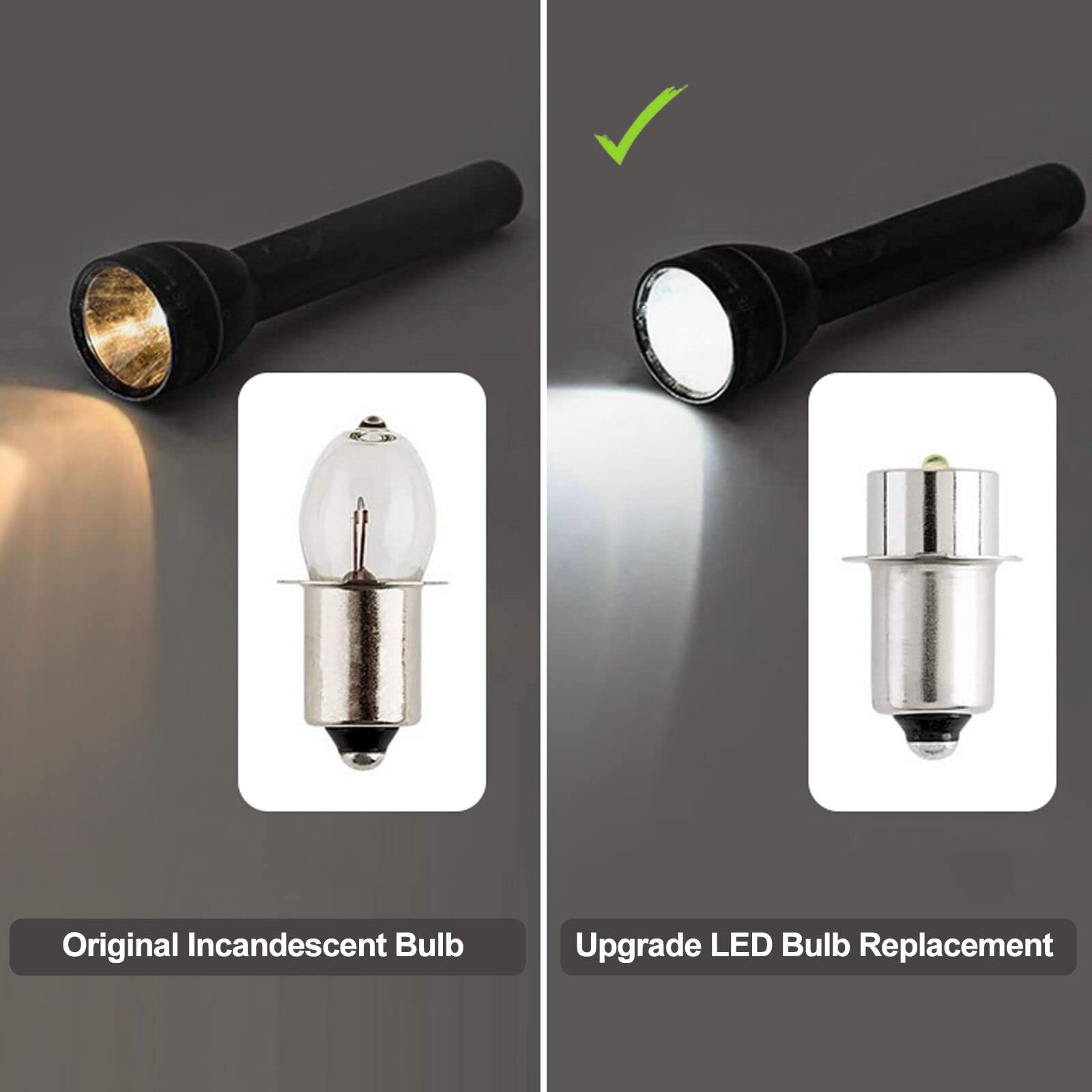 Trlife Led Flashlight Bulb Dc4-24V, Maglight Led Bulb For 3-16 C&D Cells Maglight Flashlight, 3W Maglight Replacement Bulbs 12V 18V Maglight Bulbs(1 Pack)