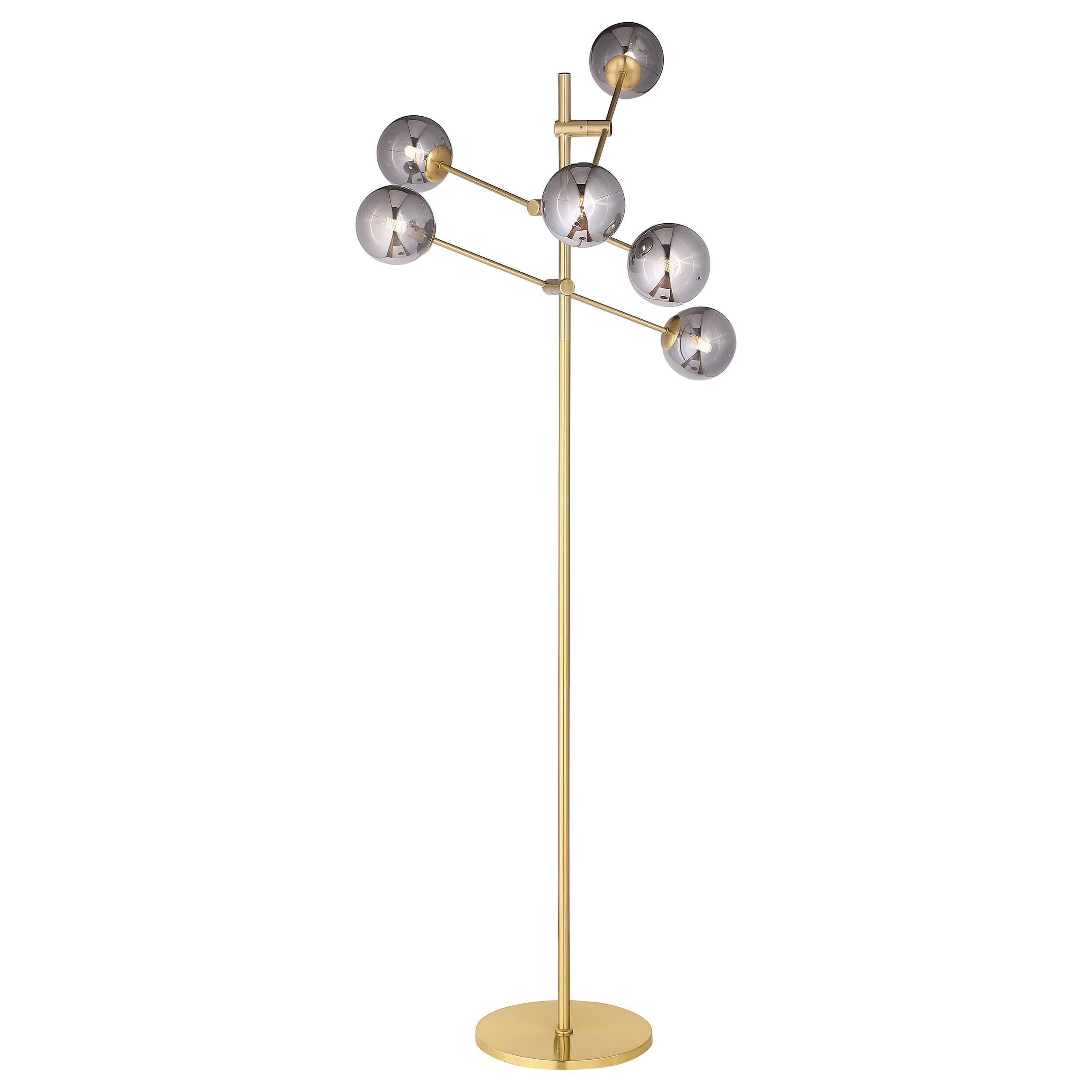 Coaster Home Furnishings Exline 62-Inch Molecular Smoked Orb Metal Floor Lamp Gold