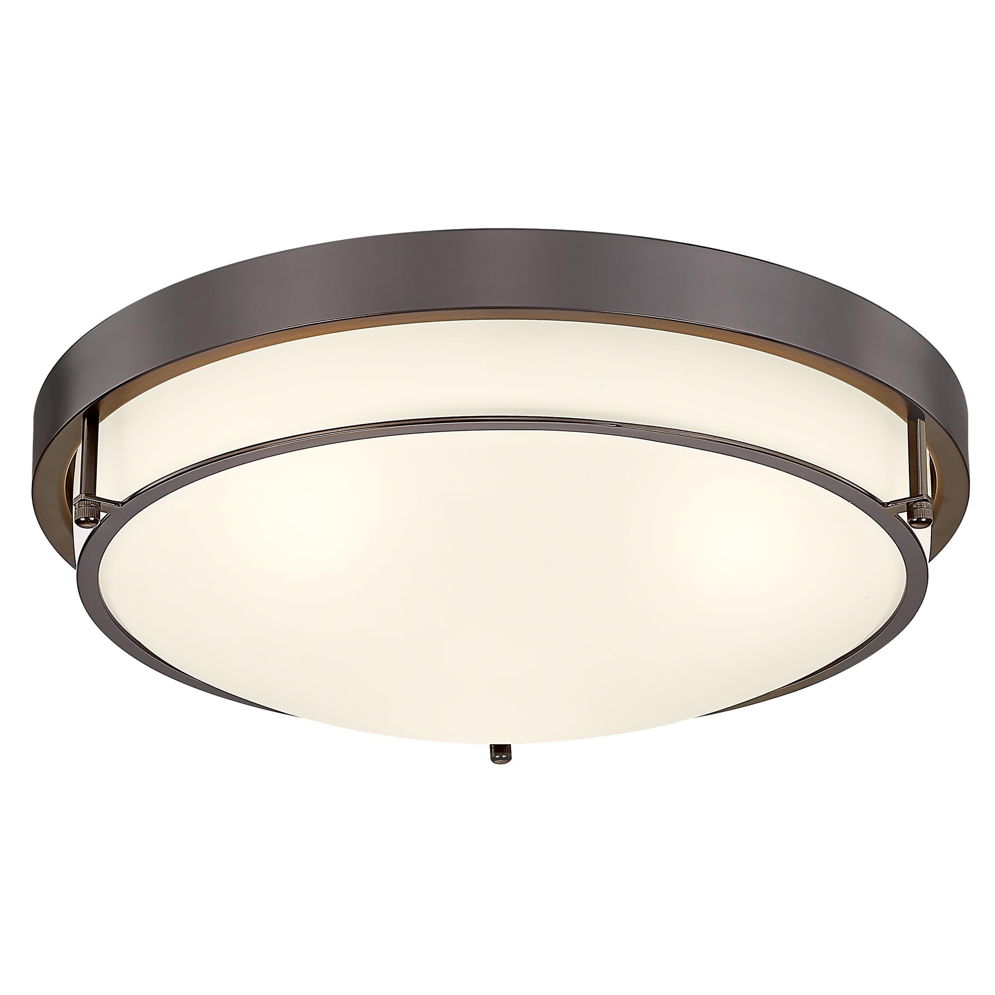 Cargifak 16 inch Flush Mount Ceiling Light, 3-Light Close to Ceiling Light Fixtures with Oil Rubbed Bronze Finish for Bathroom B