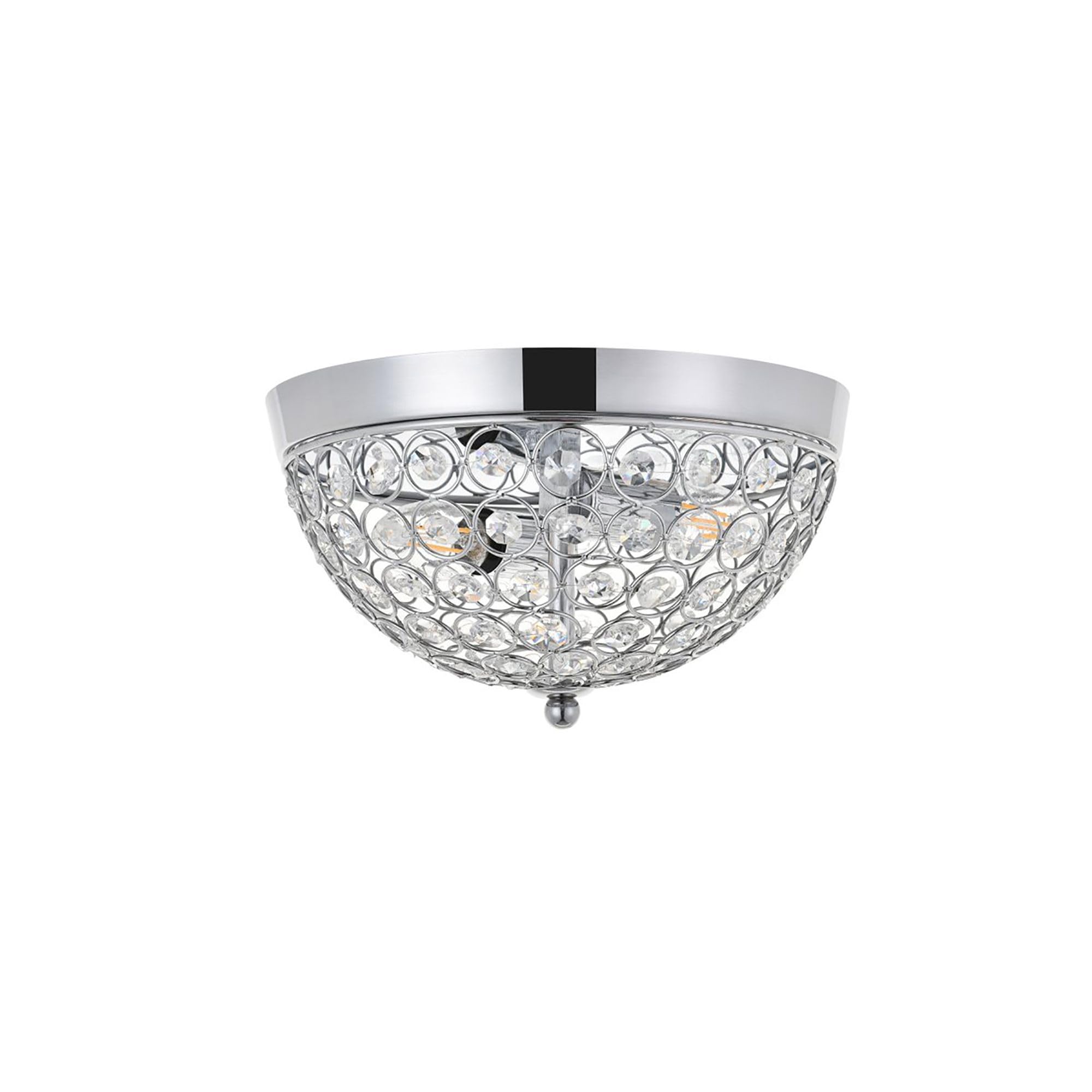 Living District Indoor Modern Home Decor Bright Taye 2 Light Chrome Flush Mount