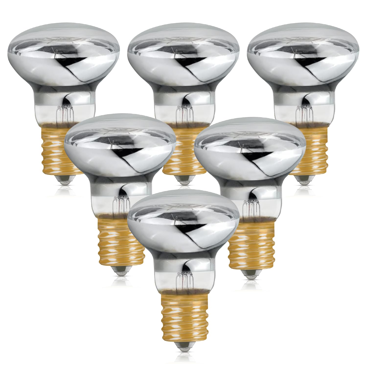 6-Pack Lava Lamp Bulb 120V R39 E17 30W Reflector Type Bulb - Replacement Bulbs for Lava and Glitter Lamps with Dimmable, Soft Warm White Glow, Long Life, High Temp Resistance