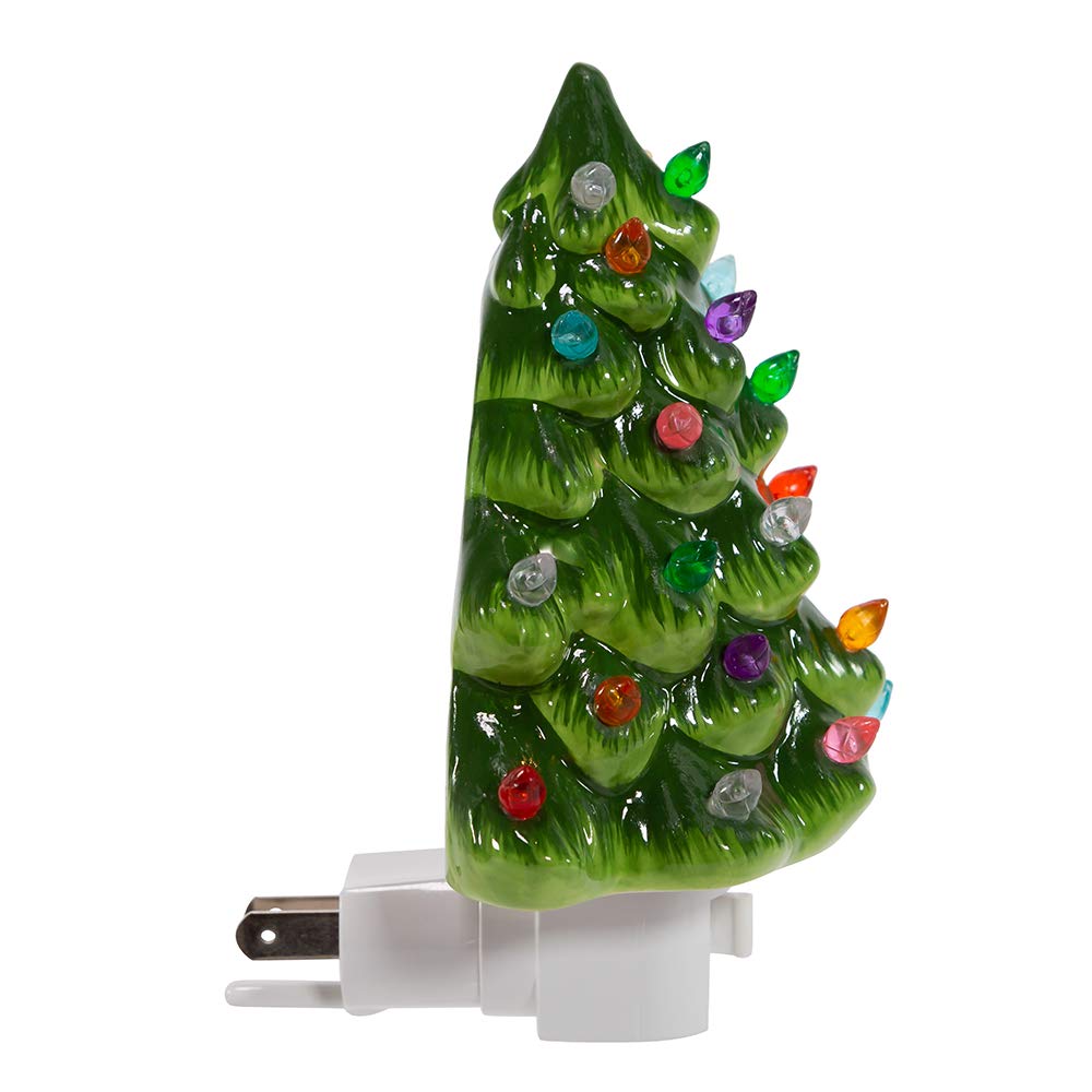 Kurt S. Adler 6-Inch Ceramic Green Tree Night Light