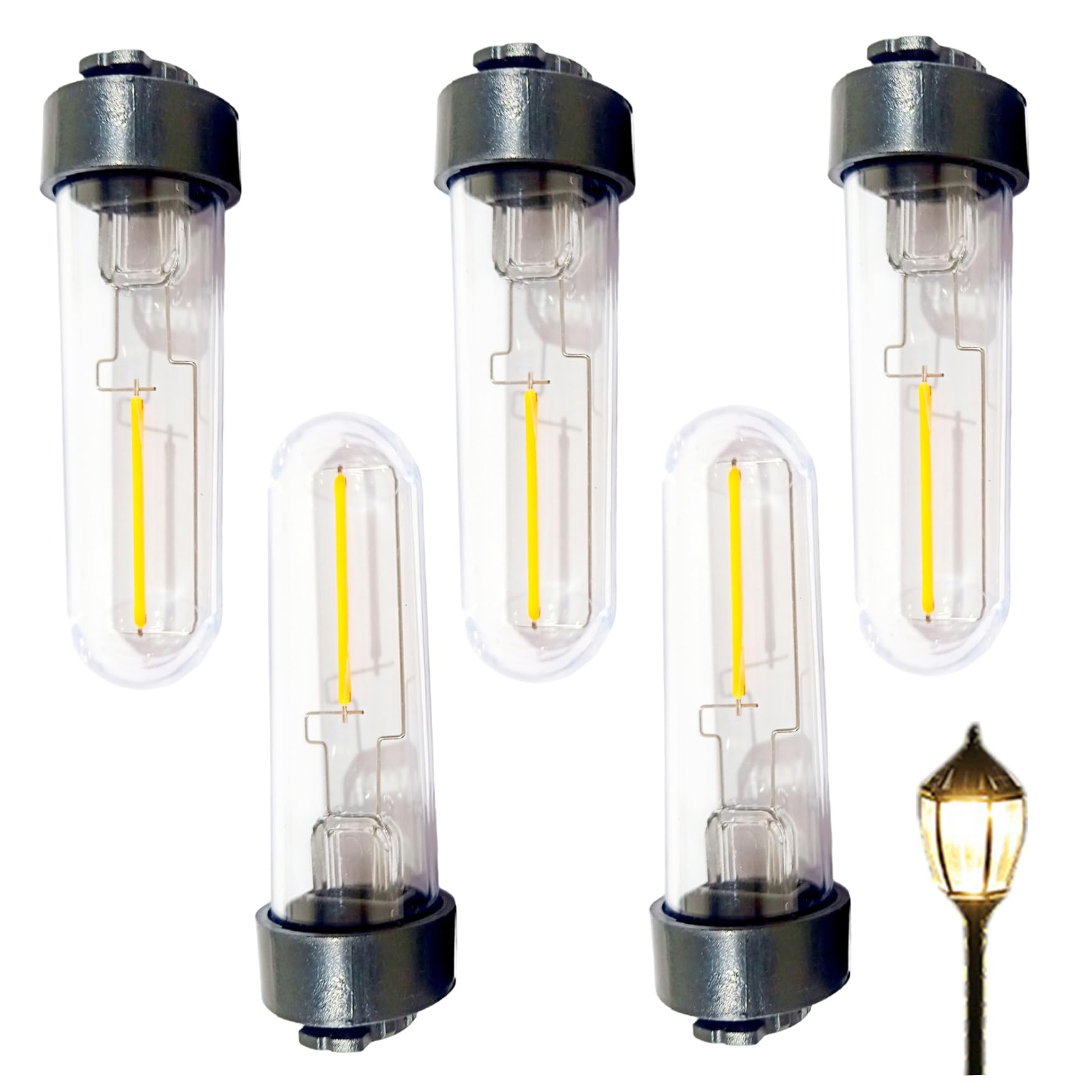 NIOMICO 5PCS Replacement Solar Light Parts, 3v 2700k Warm White LED Solar Light Bulb for Yard Garden Pathway OutdoorReplacement 