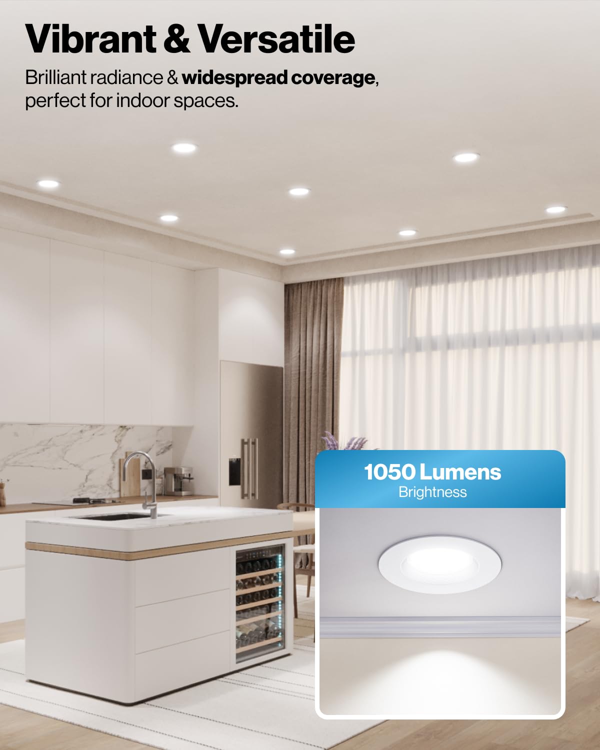 Sunco 80 Pack LED Recessed Light, 13W (75W Equivalent), 1050 LM, Dimmable, 5 CCT (2700K-5000K),