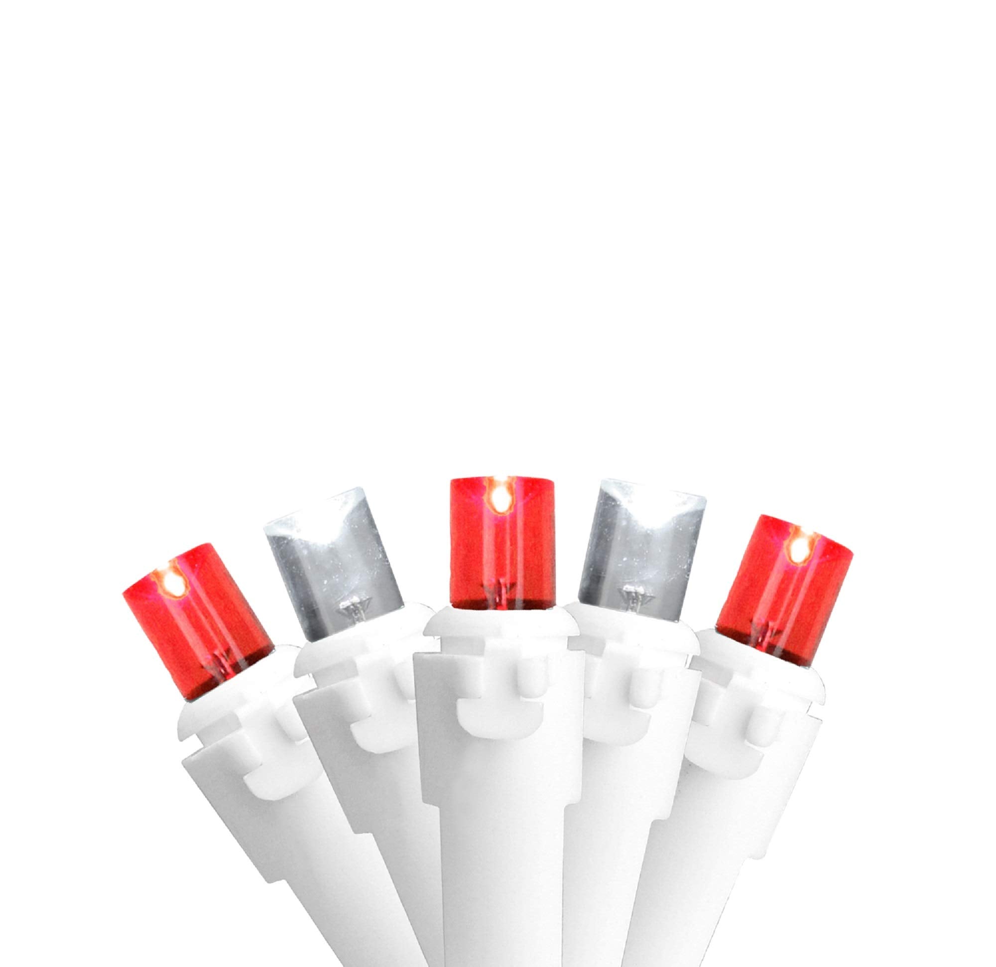 Northlight LED Icicle Christmas Lights - 100-Count, Wide Angle, 5.5ft White Wire, Red and Pure White, Plastic