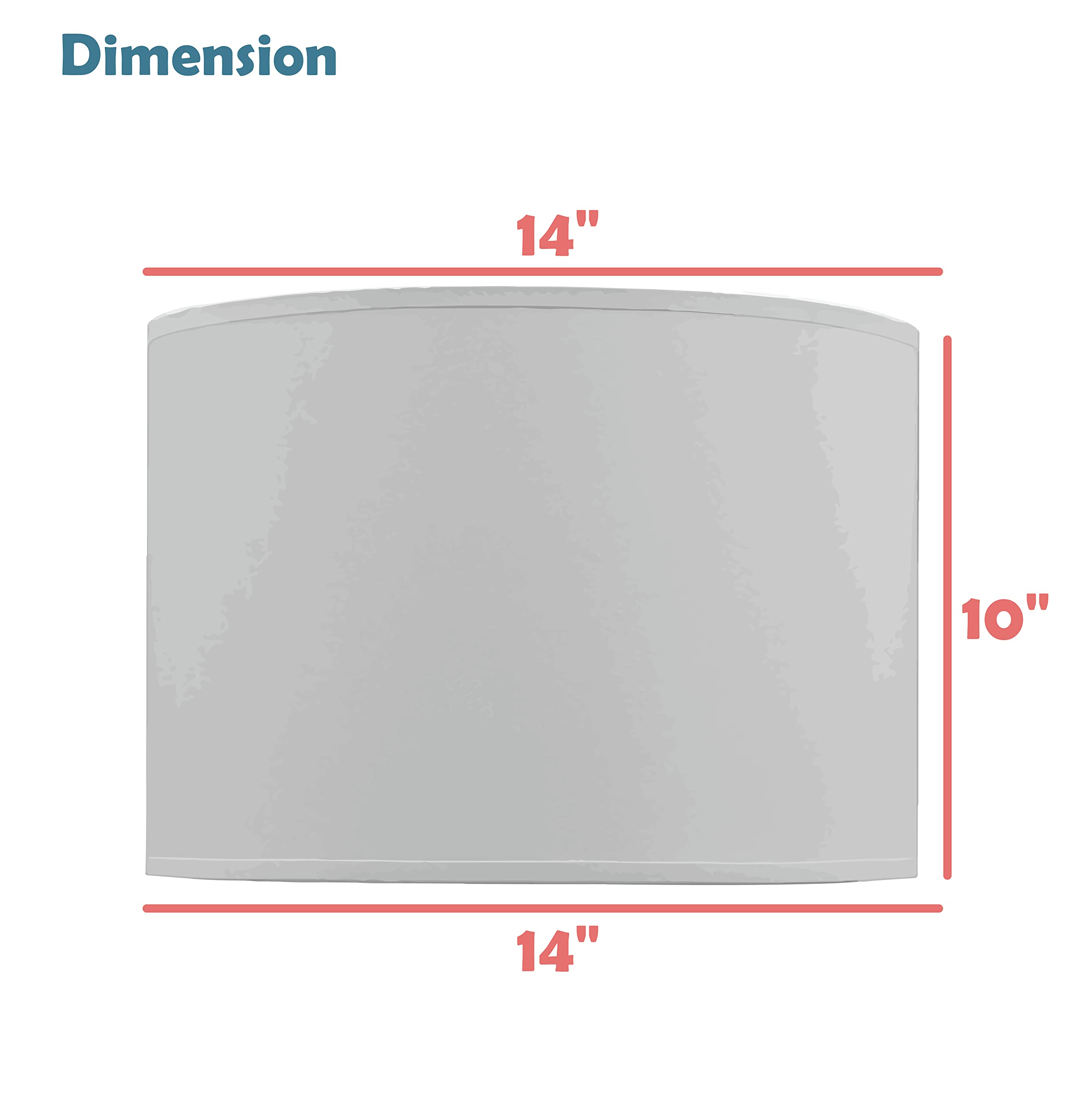 Aspen Creative 31501, Mushroom Pleated Drum Contemporary Spider Lamp Shade, White, 14&quot; Top X 14&quot; Bottom X 10&quot; Height