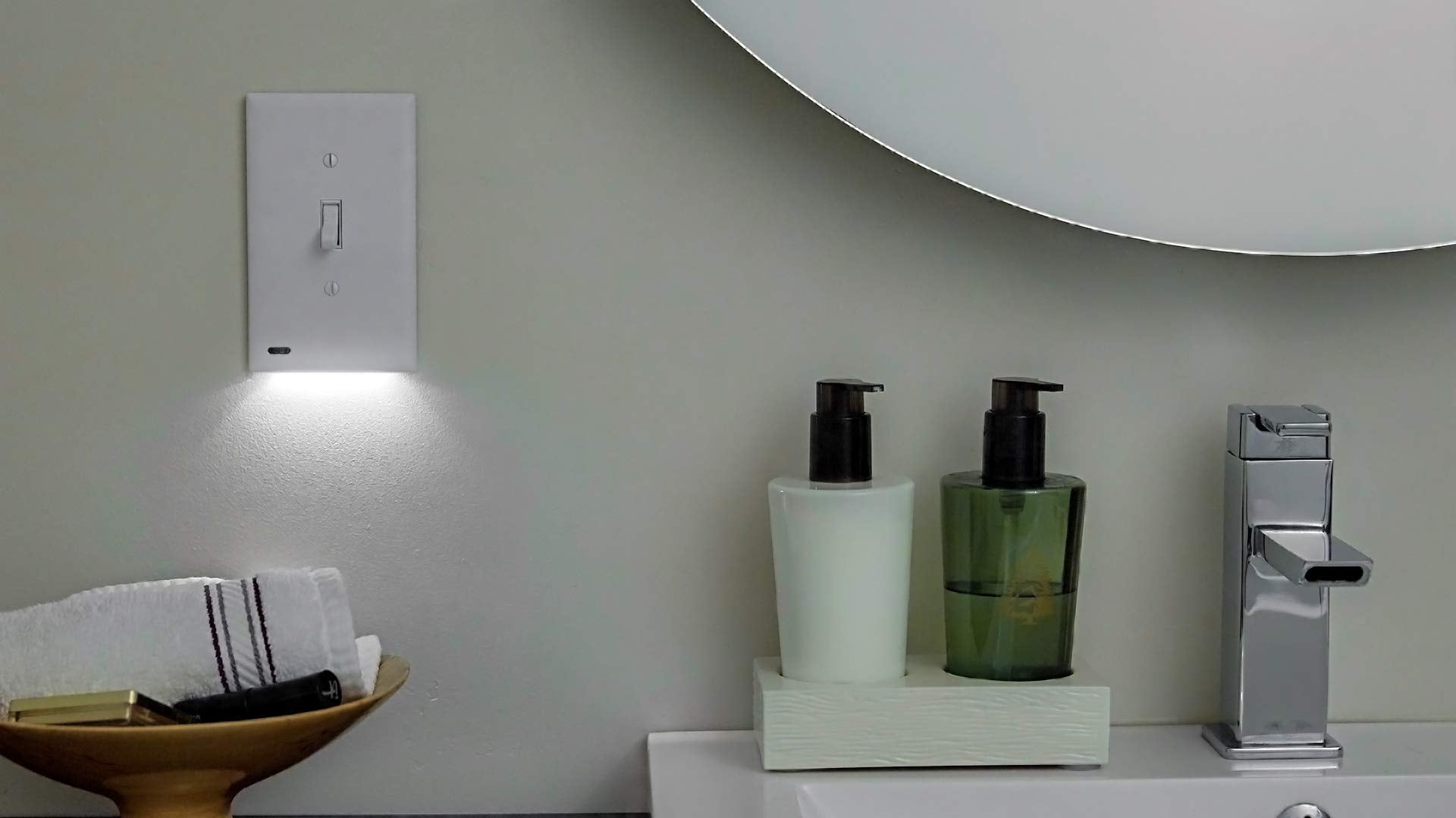 2 Pack - Snappower Switchlight - Led Night Light - For Single-Pole Switches - Switch Plate With Led Night Lights - Adjust Bright