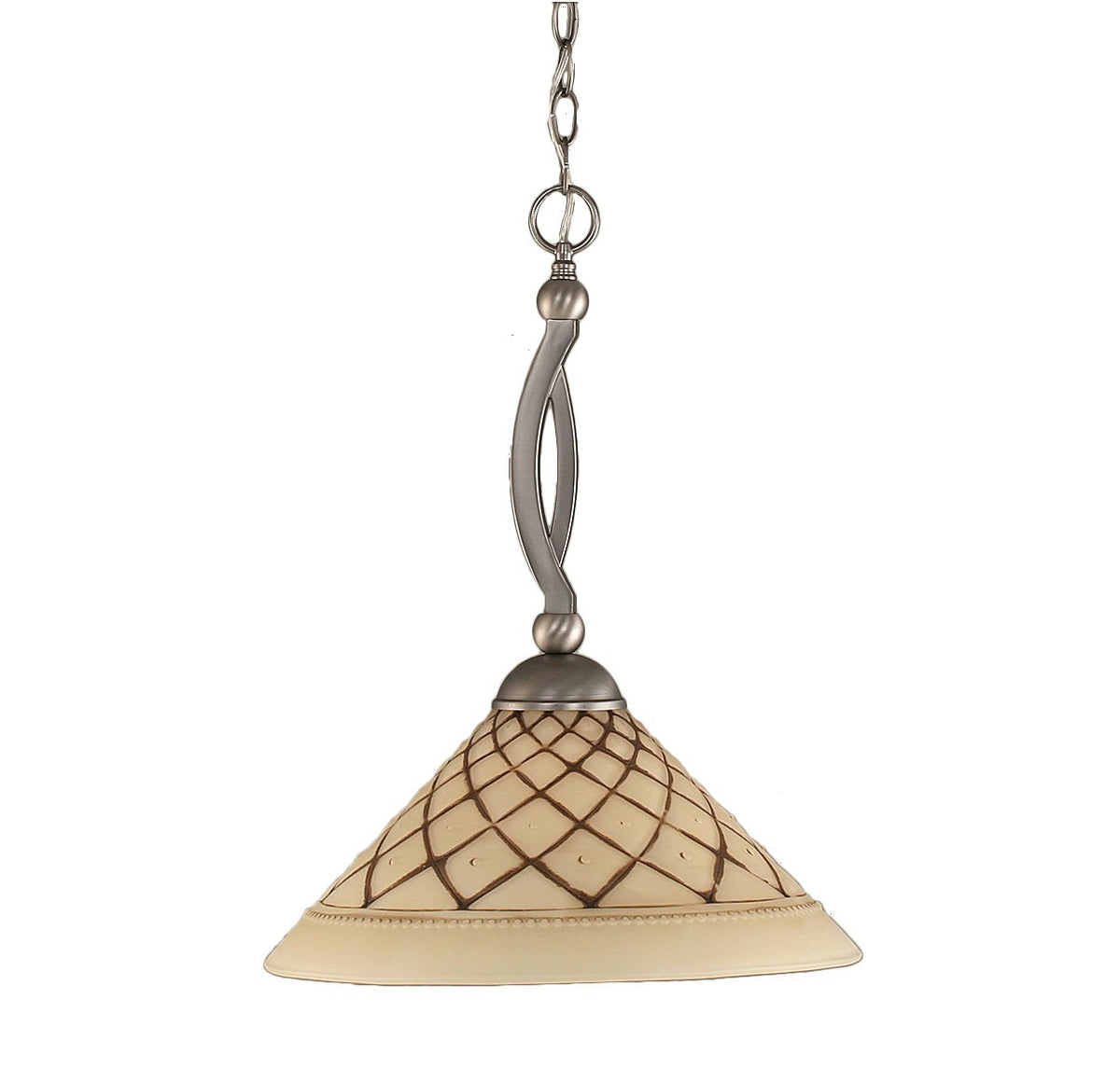 Toltec Lighting Bow 1 Light Pendant In Brushed Nickel (271-Bn-718)
