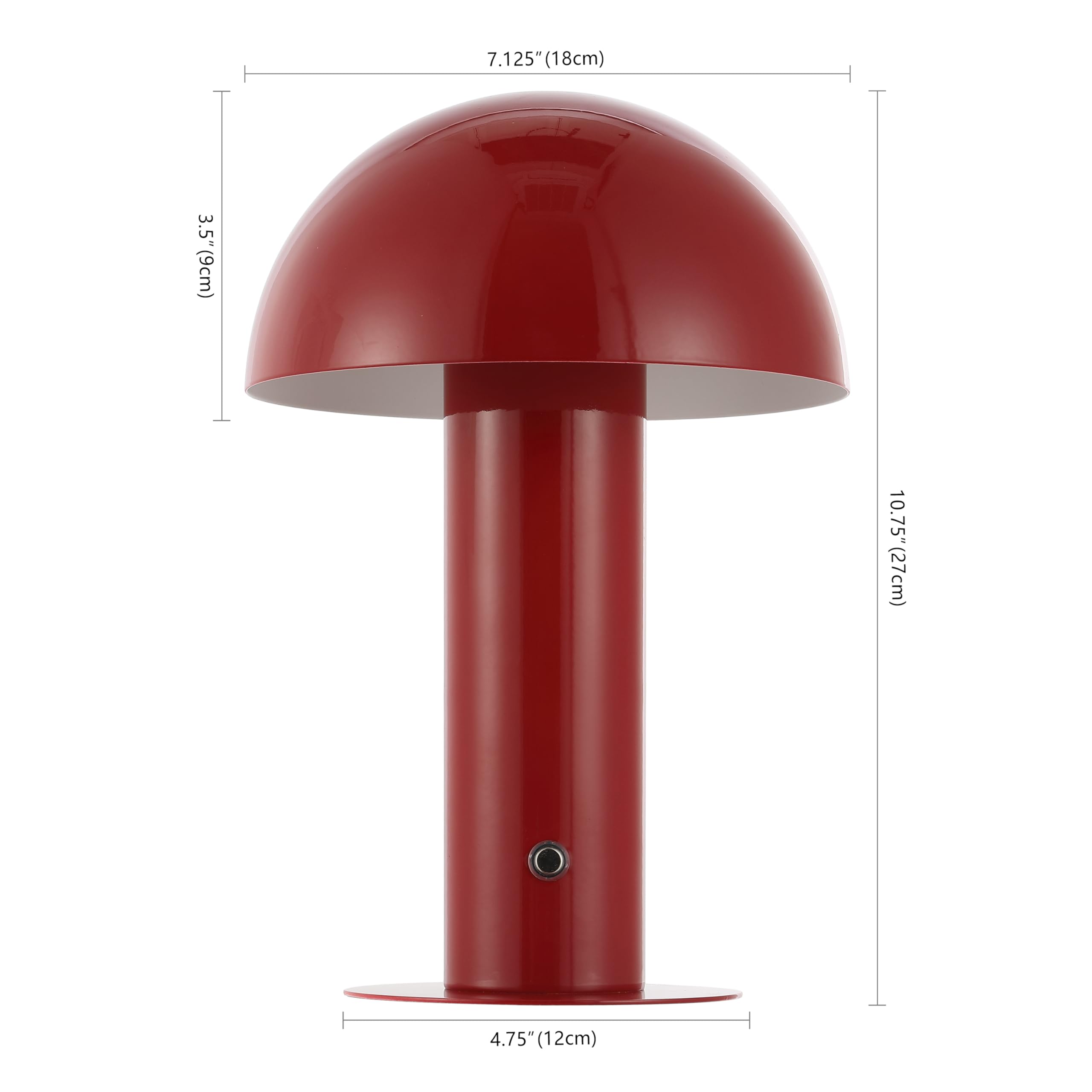 Jonathan Y Jyl7115G Boletus 10.75'' Contemporary Bohemian Rechargeable/Cordless Iron Dimmable Integrated Led Mushroom Table Lamp