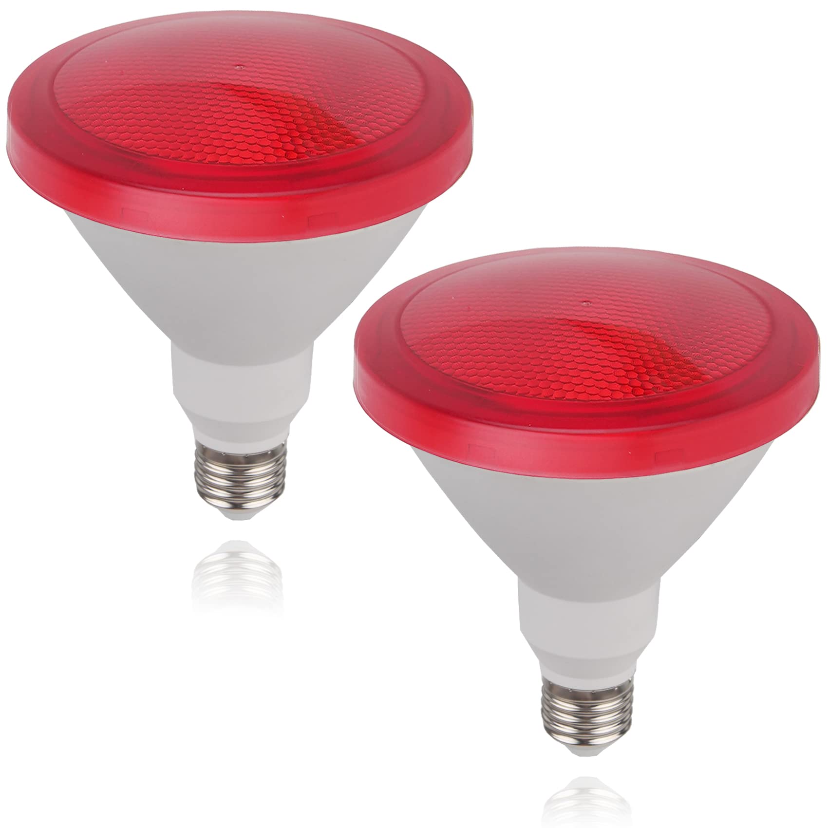 Ciciny Par38 Red Flood Light Bulb - 15W (100Watt Equivalent) - E26 Base Led Flood Lights 2 Pack, Party Decoration, Porch, Home &