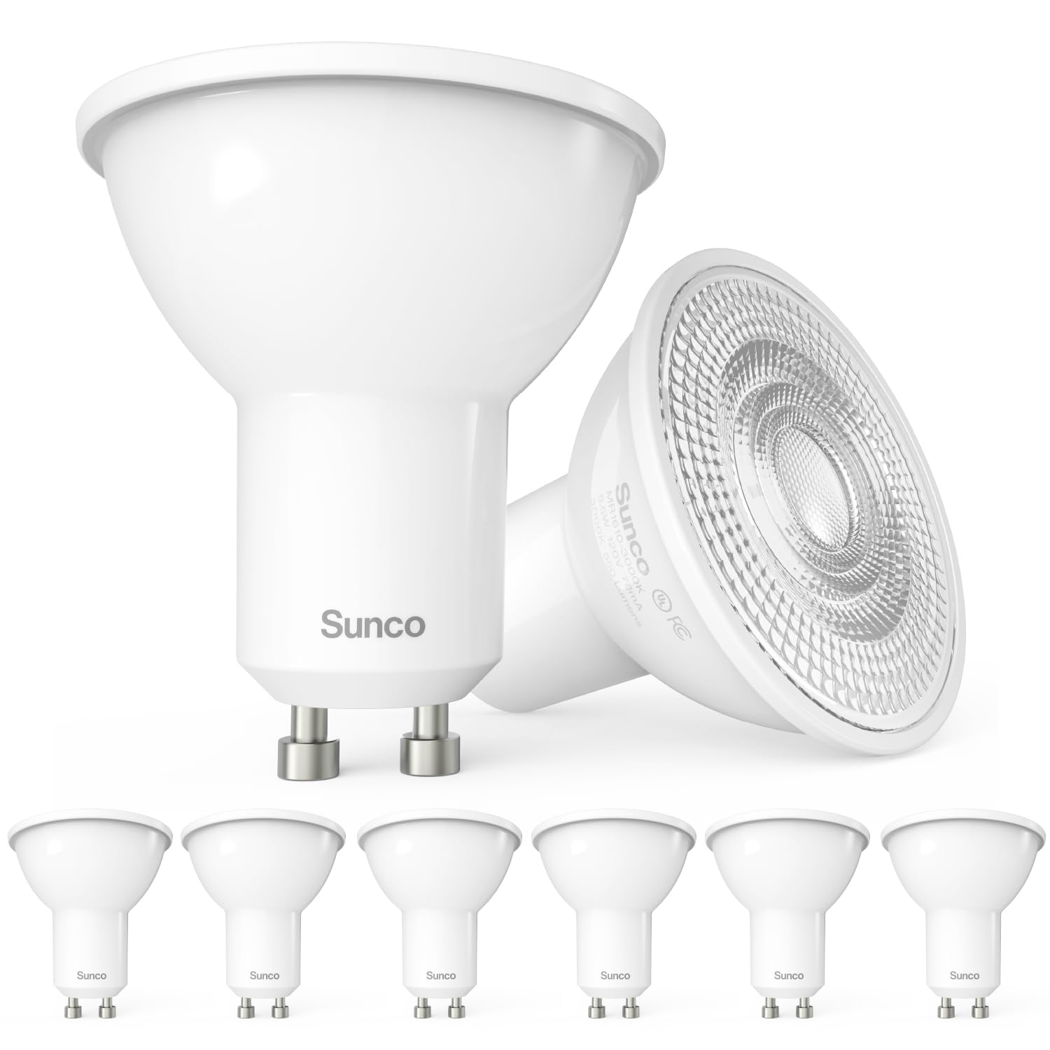 Sunco 6 Pack Mr16 Led Bulb, Gu10 Dimmable Track Light Bulbs, 5.5W=50W, 3000K Warm White, 550 Lm, 25000 Lifetime Hours Ul