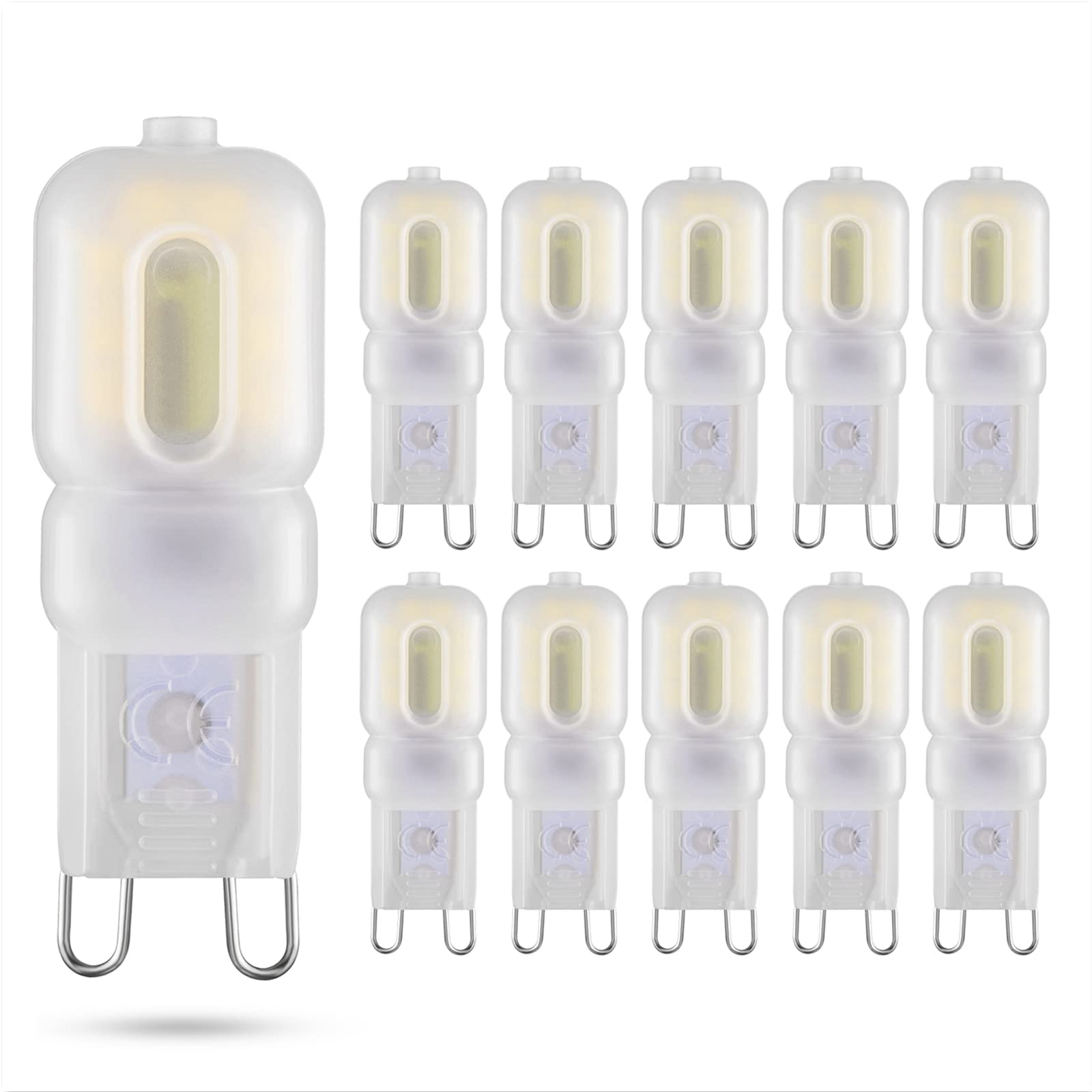 Sriomny G9 Led Bulb 2W Equivalent To 20W Halogen Lamp T4 G9 Natural White 4000K 120V G9 Base, 360Omni-Directional Lighting, Home