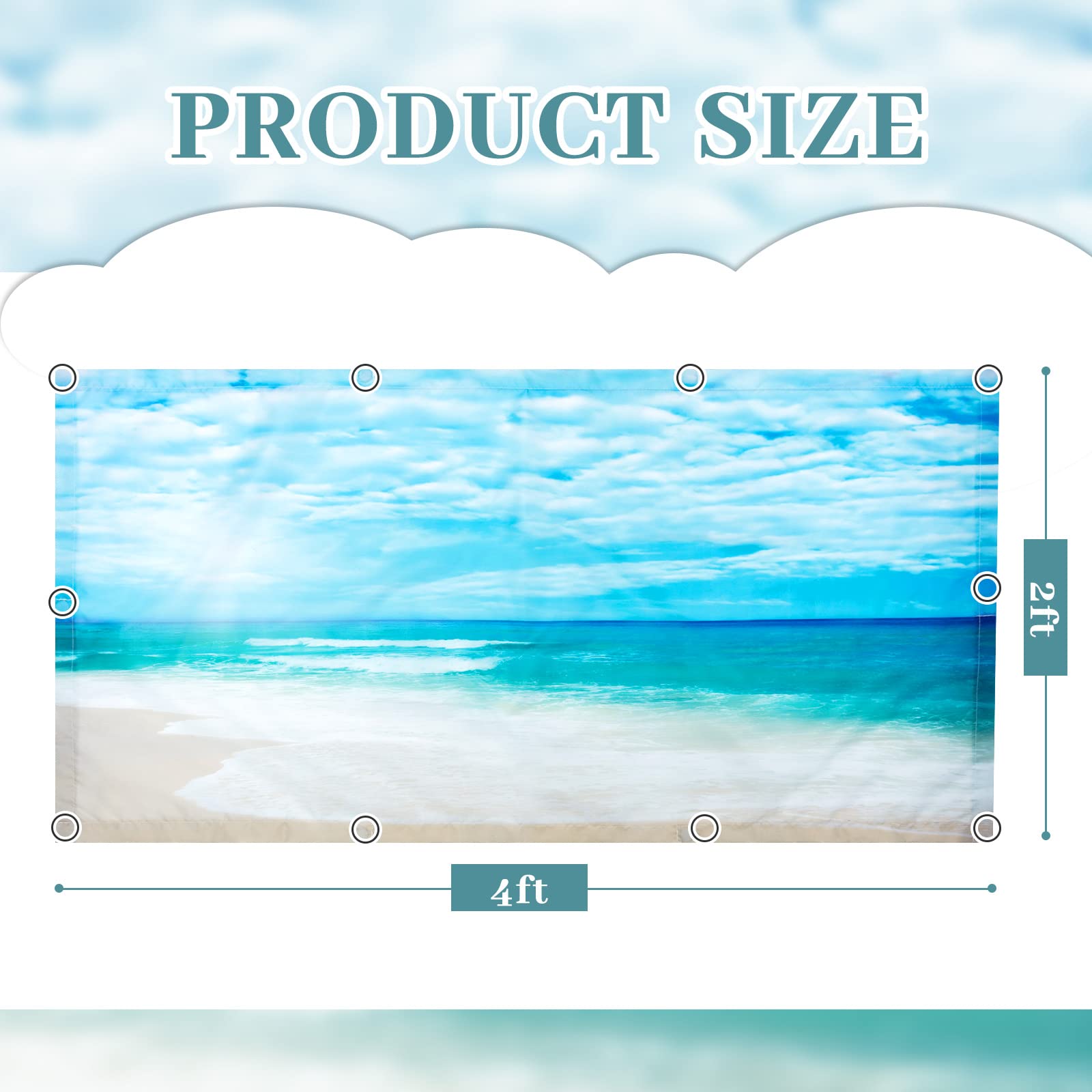 Hortsun Fluorescent Light Covers, 4 Pack, Magnetic, 4 x 2 Feet, Beach in Sunny Day Color