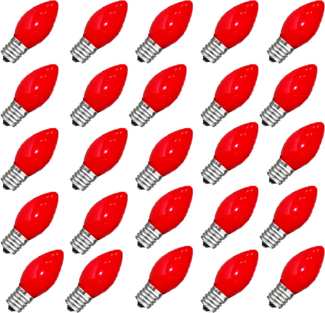 GOOTHY C7 Ceramic Christmas Replacement Bulbs, 5 Watt, Indoor & Outdoor String Light, Red, 1 Count, Model BU25C7-ORDA