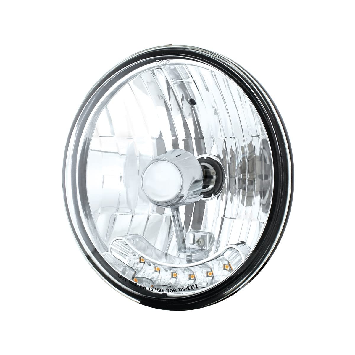 United Pacific 7&quot; Crystal Headlight With 6 Amber Auxiliary Led, (31247)