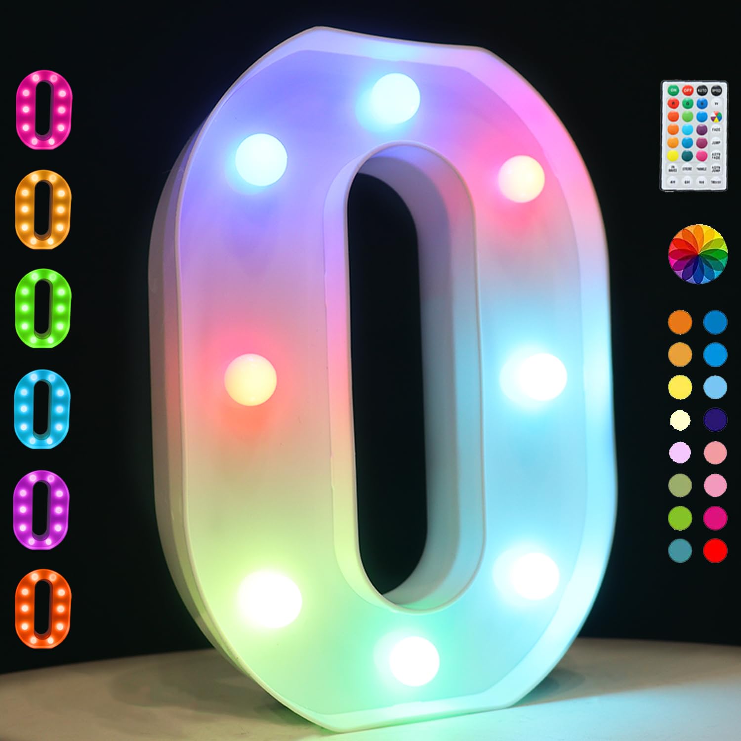 OYCBUZO LED Marquee Letter Lights - 18 Color Changing Alphabet Sign with Remote Timer for Bedroom, Wedding, Party Decor