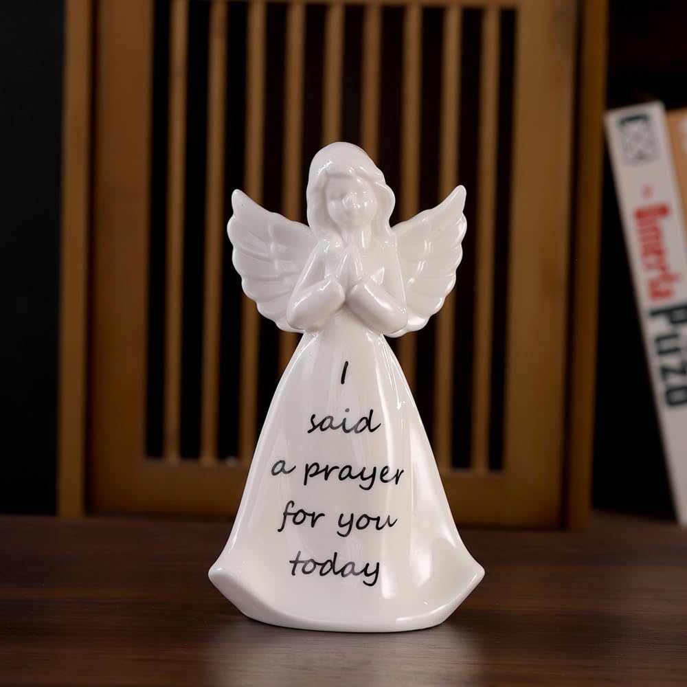 Adavas.Y&G Ceramic Angel Night Light A Prayer Angel Figurine With Led Light Best Gift For Your Loved Ones (Prayer)