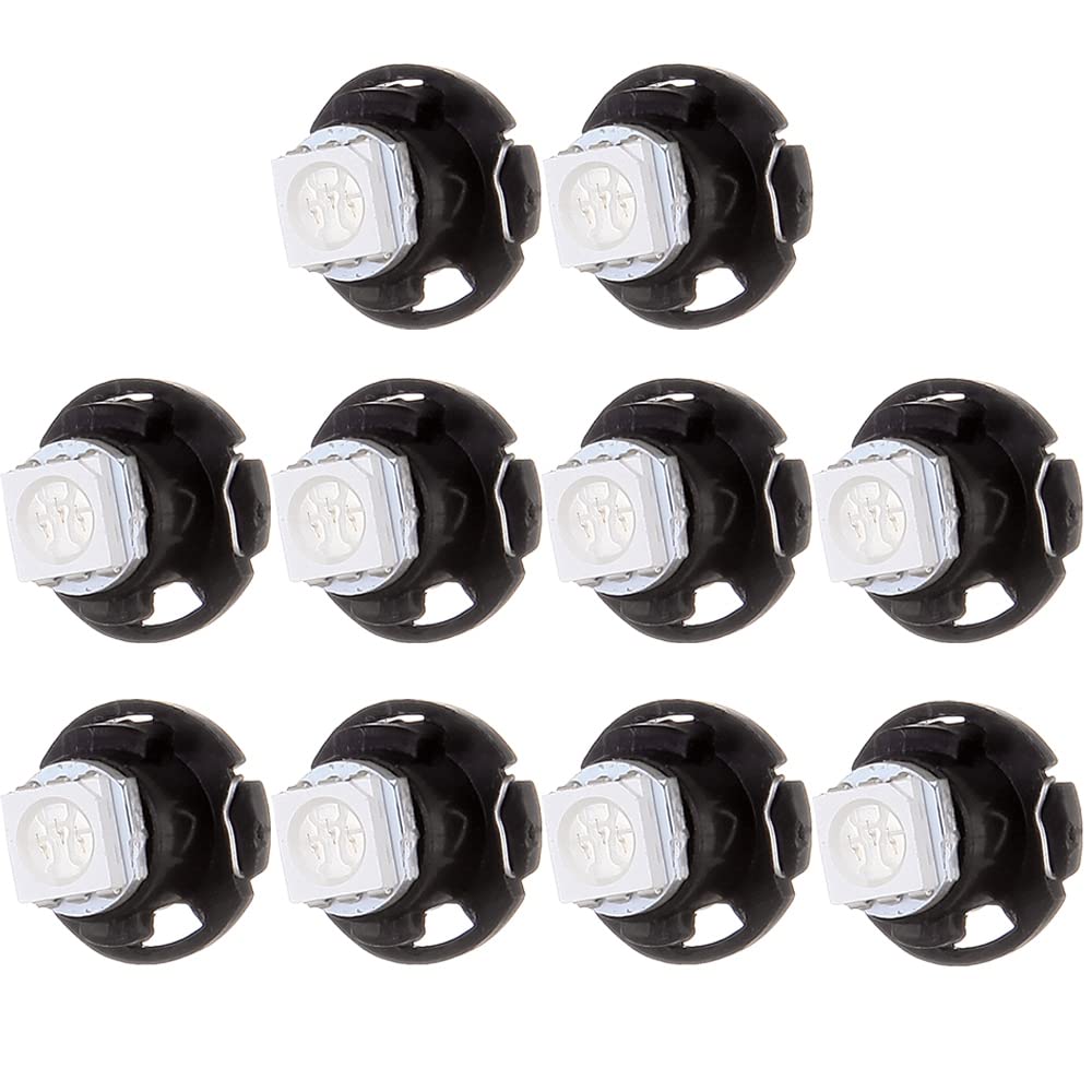 Cciyu 10 Pack White T5/T4.7 T1.25&quot; Neo Wedge Led Bulbs W/Base Replacement Fit For A/C Light
