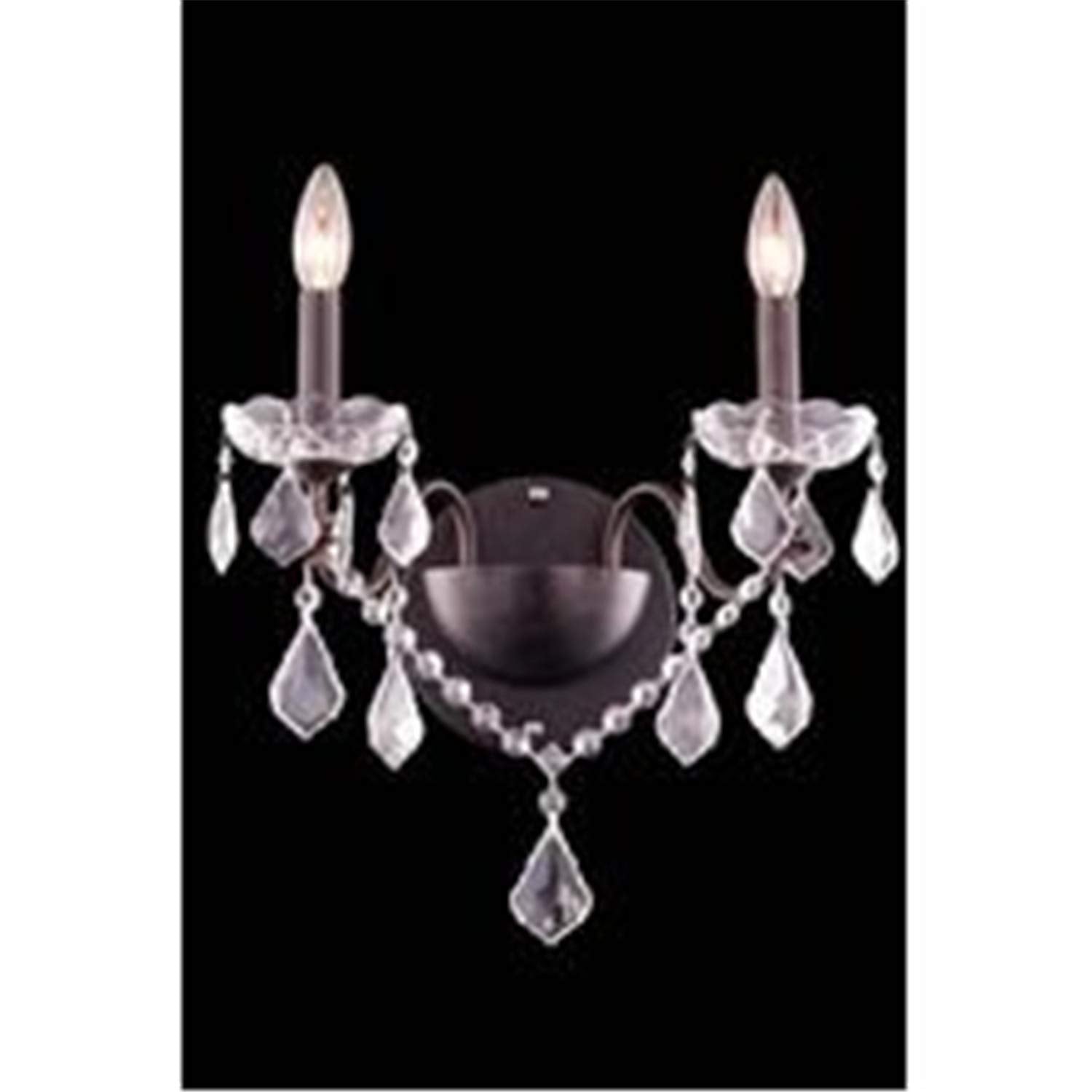 Elegant Lighting 2015W2DB-Rc 13 x 15 in St Francis collection Wall Sconce - Royal cut  Dark Bronze