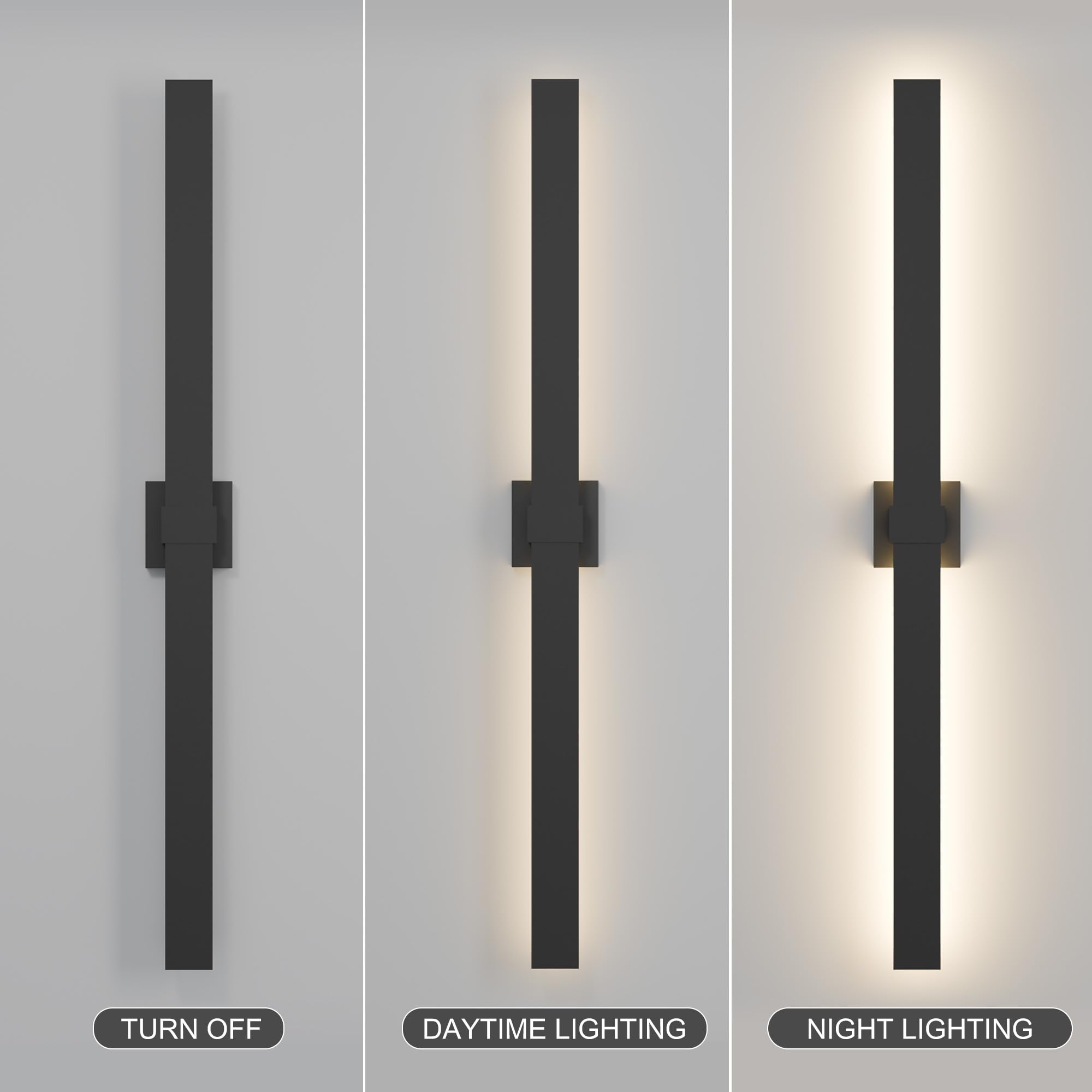 Lamqee 47.2 In Aluminum Long Outdoor Wall Lights  3000K 1760Lm Led Waterproof Ip65  Modern Exterior Lighting Fixture Linear Outdoor Sconce Wall Mount Outside Lighting For House Porch Patio Garage Door