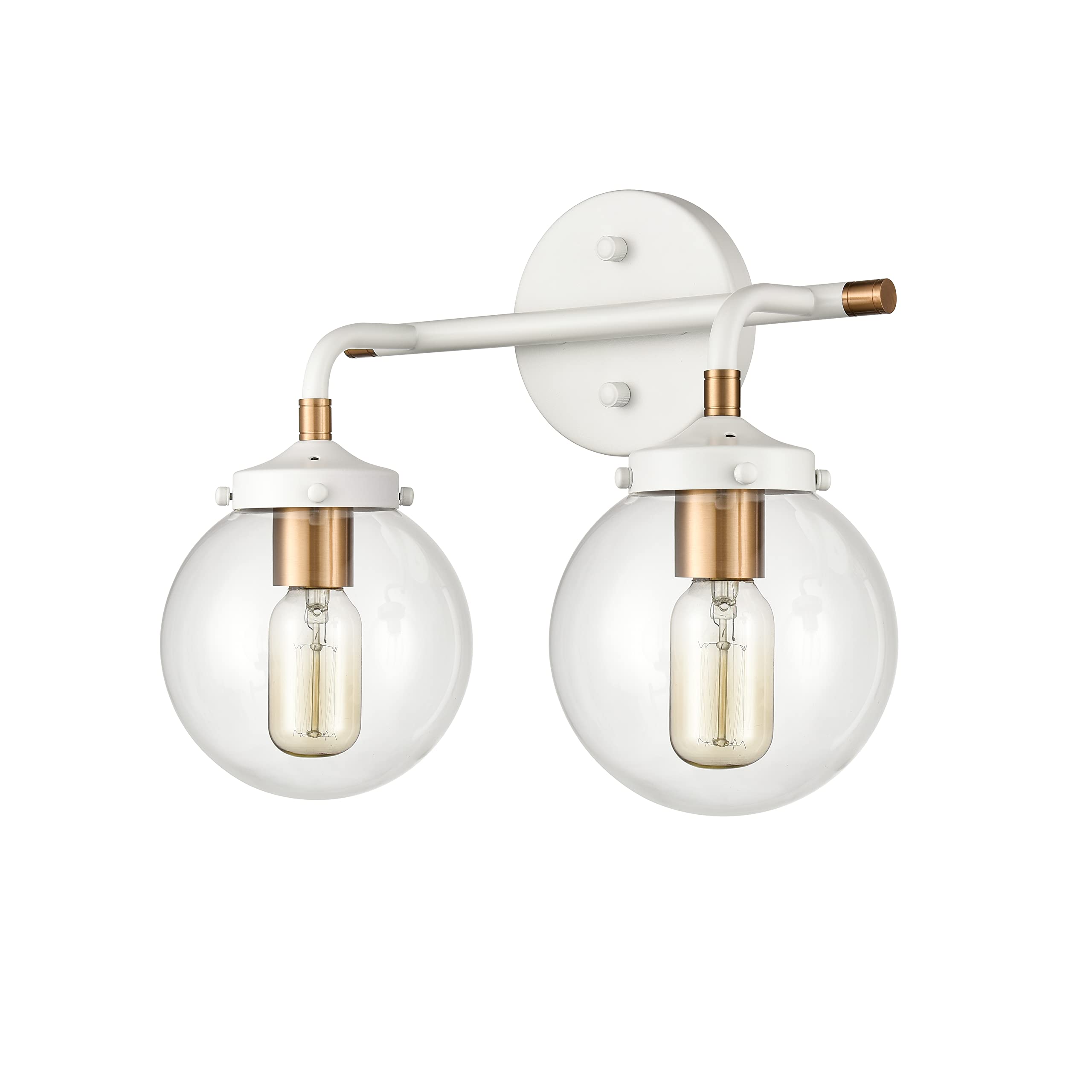 Elk Home Boudreaux 2-Light Vanity Light, Matte White Finish, Modern Style With Clear Glass