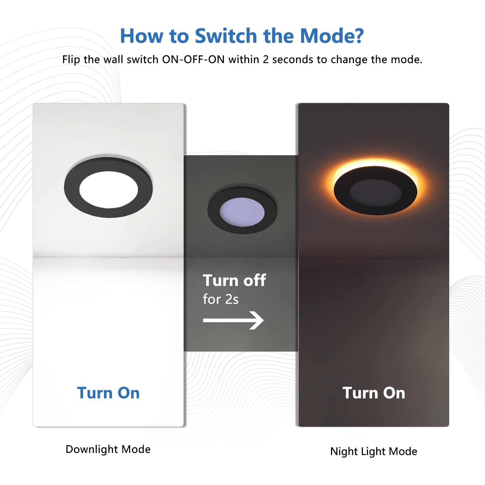Cycevsun 16 Pack Black Recessed Lights 4 Inch With Night Light, Canless Ultra Thin Wafer Soffit Downlight With Junction Box, Dim