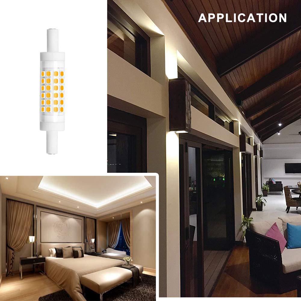Bonlux R7S LED Light Bulb 5W (45W Halogen Equivalent) Warm White 3000K - 78mm Double Ended Floodlight - 2 Pack
