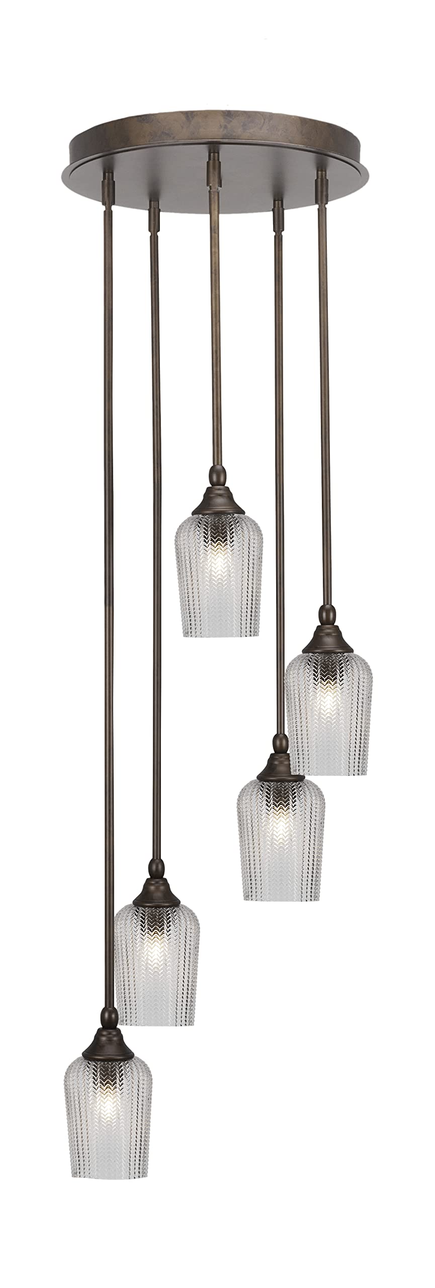 Empire 5 Light Cluster Pendalier in Bronze Finish (2145-BRZ-4250)