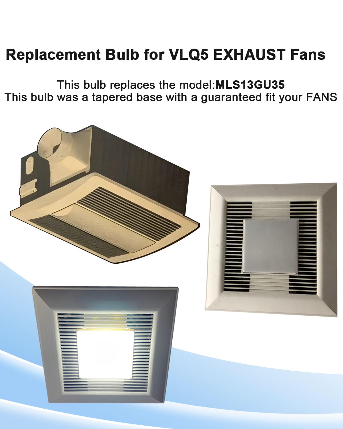 Ignixlite 2 Pack 13W GU35 Fluorescent Light Bulbs, 3500K Warm White Replacement for Panasonic VQL5 Ceiling Bath Fan/Light