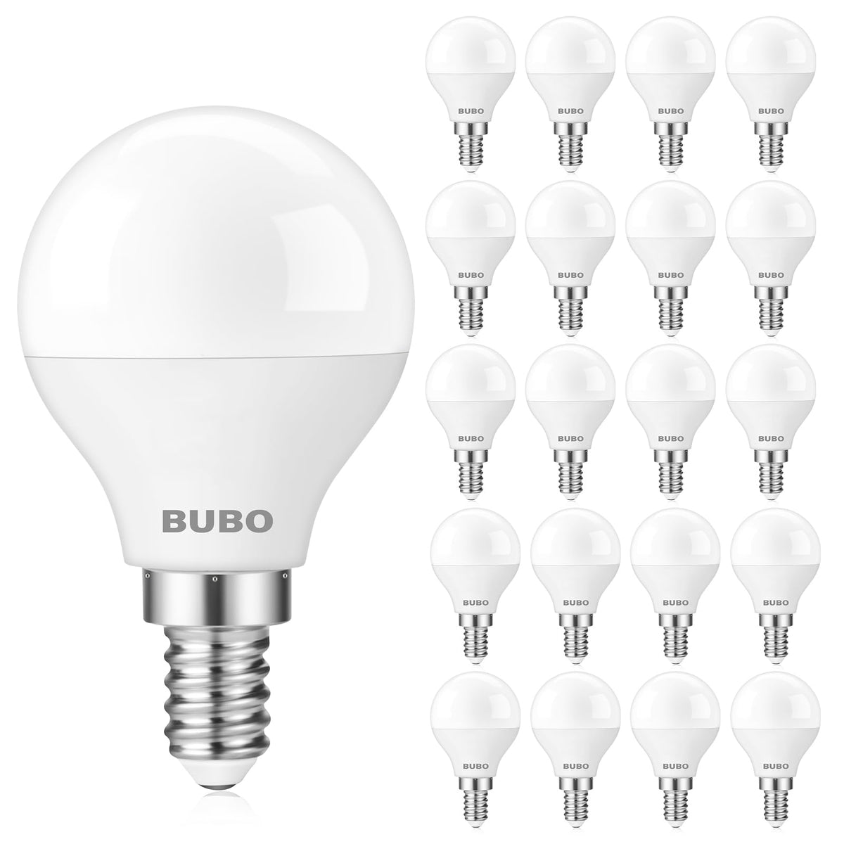 Bubo Ceiling Fan Light Bulbs 60 Watt Equivalent, E12 Led Bulb Cool White 4000K, 5.5W Small Base Led Light Bulbs, A15 Candelabra 