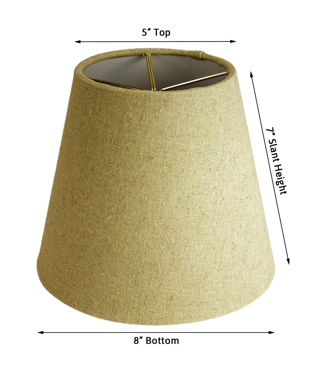 5X8X7 Empire Sand Linen Edison Clip Lampshade - Perfect For Small Table Lamps, Desk Lamps, And Accent Lights -Small, Tan