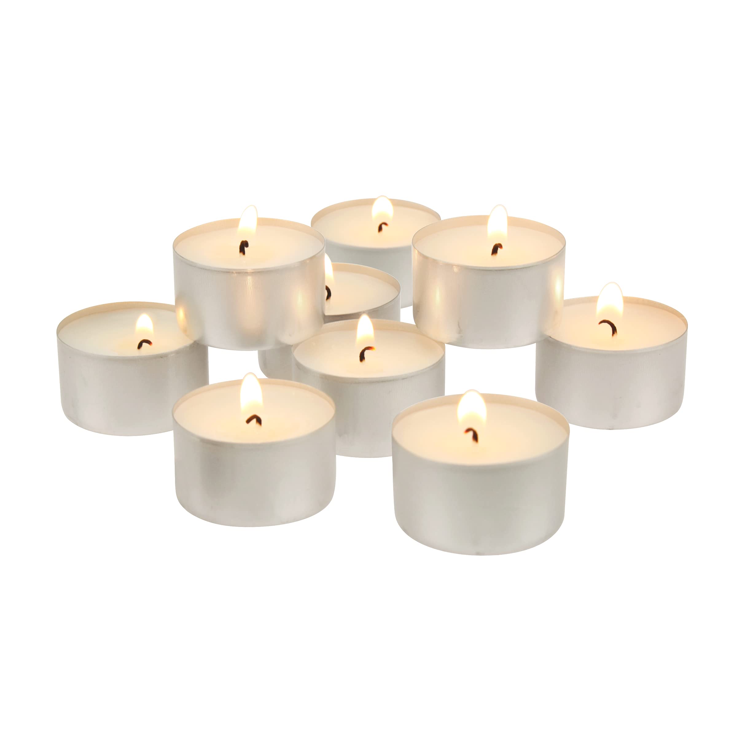 Stonebriar 50 Count White Unscented Smokeless Long Burning Tea Light Candles With 6-7 Hour Burn Time