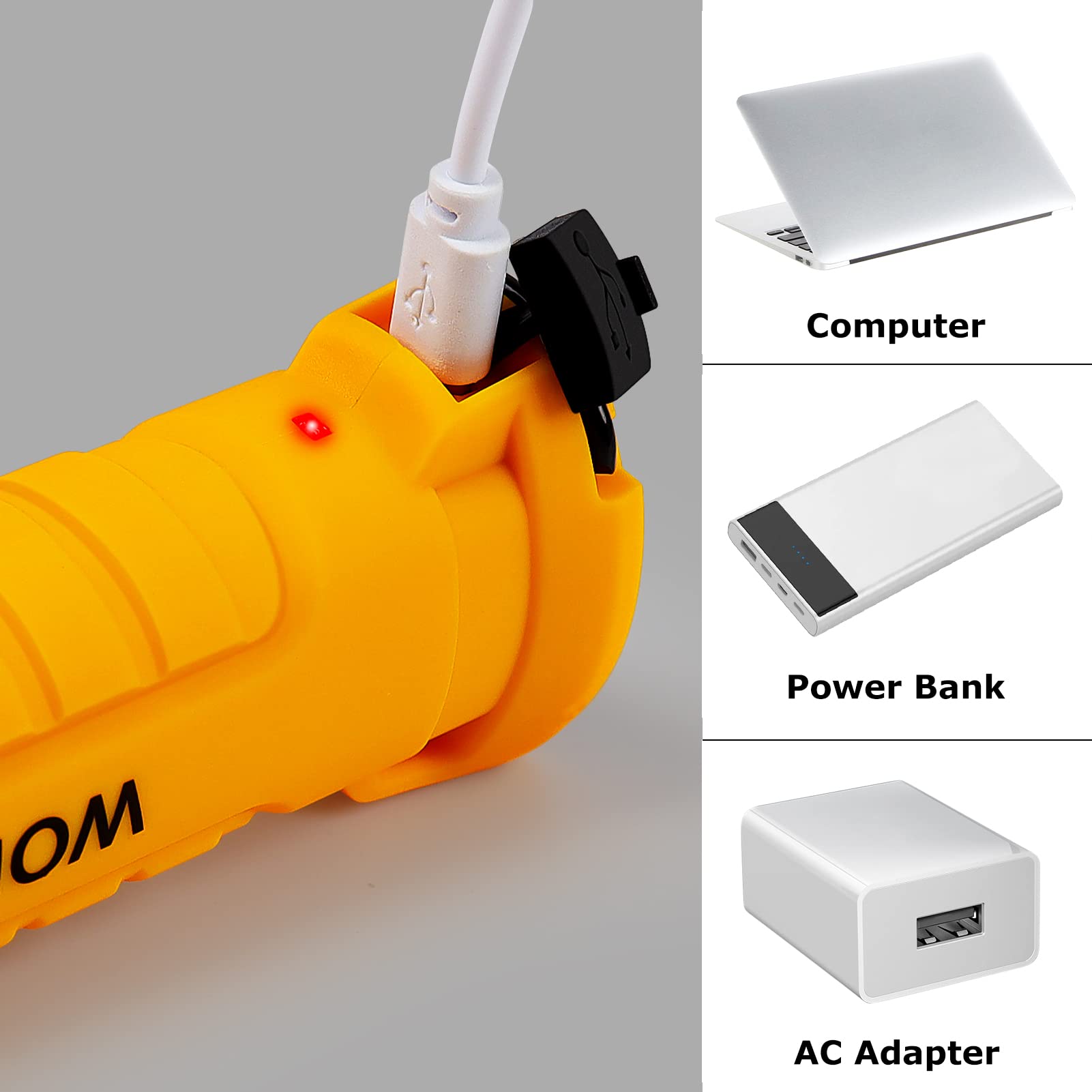 2Pack LED Work Light, USB Rechargeable COB Light with Magnetic Base 360Rotate and 5 Modes, Folding Flashlight Inspection Light f