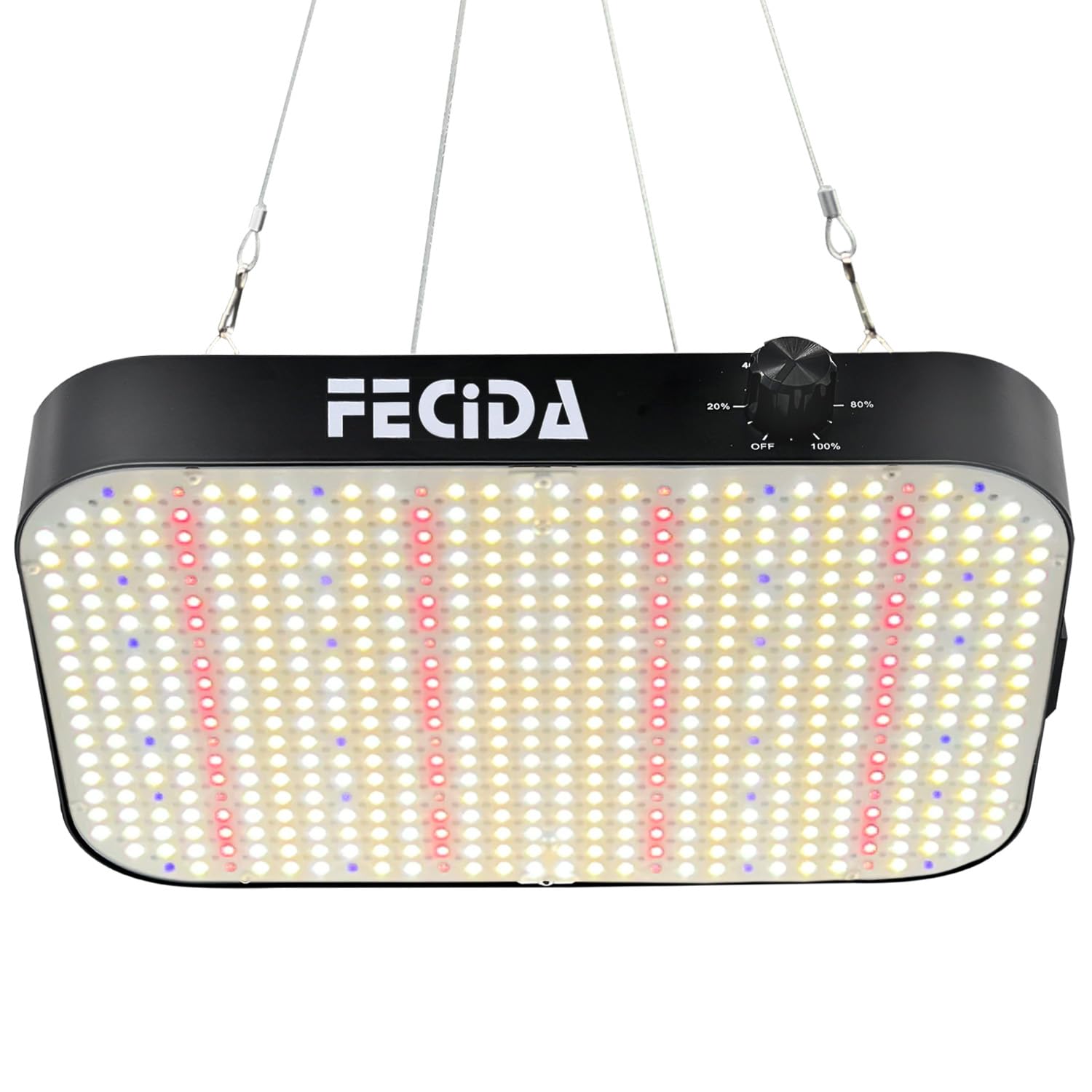 Fecida Dimmable Led Grow Light 12000 Lumen 130 Watt, 2024 Best 2X2Ft Grow Tent Light, Uv-Ir Included Full Spectrum Plant Growing Lamps For Indoor Plants With Daisy Chain Function, Quiet Built-In Fan