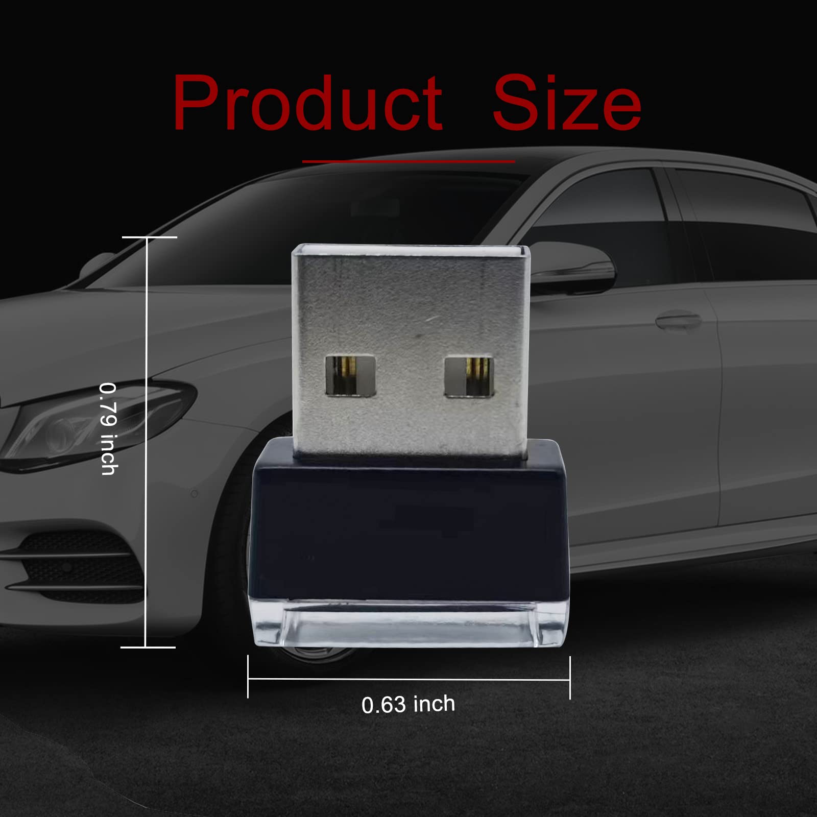 Miytsya 4 Pcs Usb-Led Car Interior Atmosphere Lamp, Night Led Decoration Mini Usb Light, Ambient Lighting Kit, Charging For Interior Led Lights (Red)