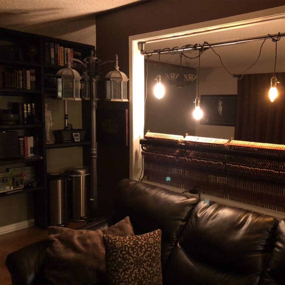 Aokpsrt Vintage Gold Plug-In Pendant Light With 3 Sockets & Switches, 15.9 Ft Cord