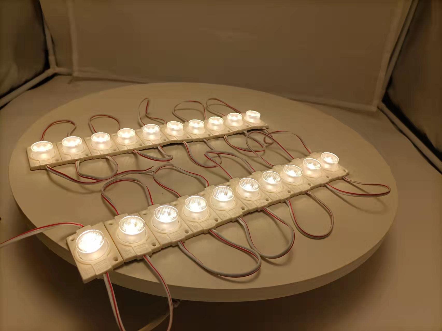 Warm White 3000K 12V Led Module With Lens 2.0W For Light Box With Tape Adhesive Back (20Pcs Pack)