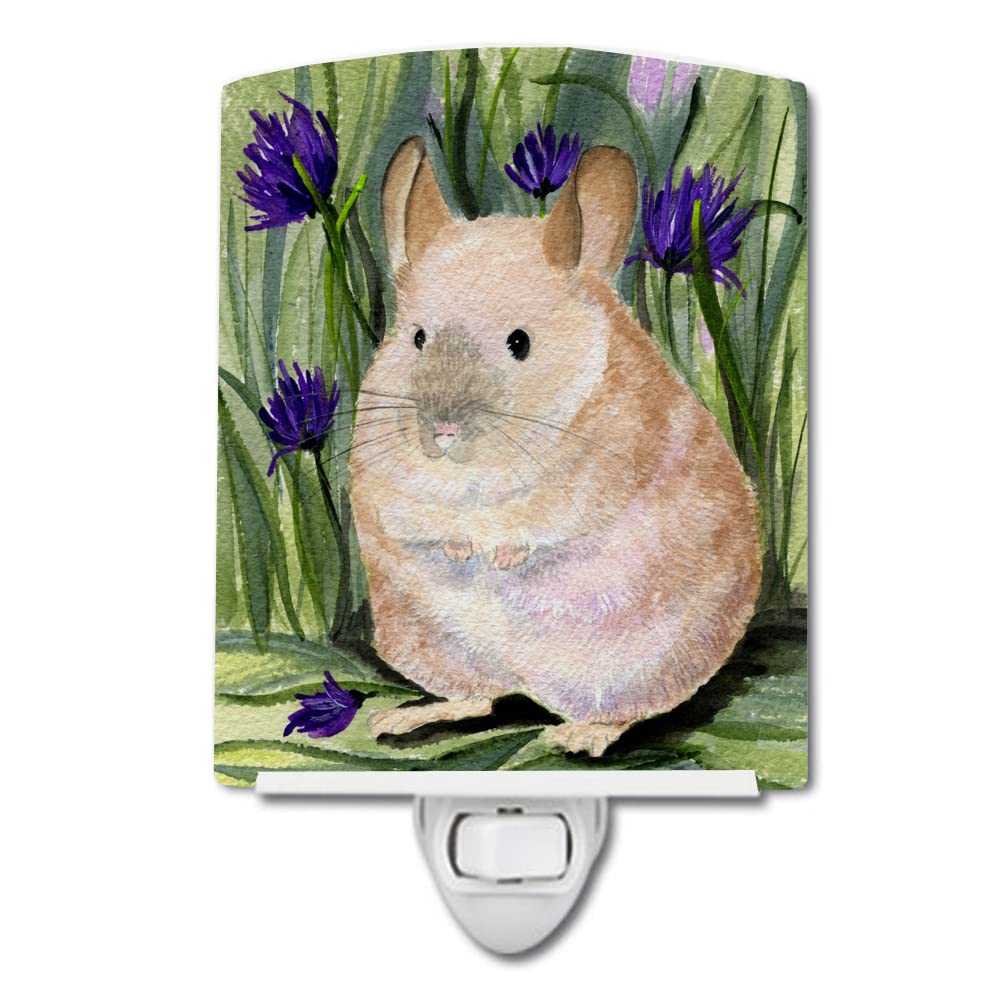 Carolines Treasures Ceramic Night Light, Chinchilla Design, UL-Certified, 6x4x3 inches, Multicolor, Model SS8206CNL