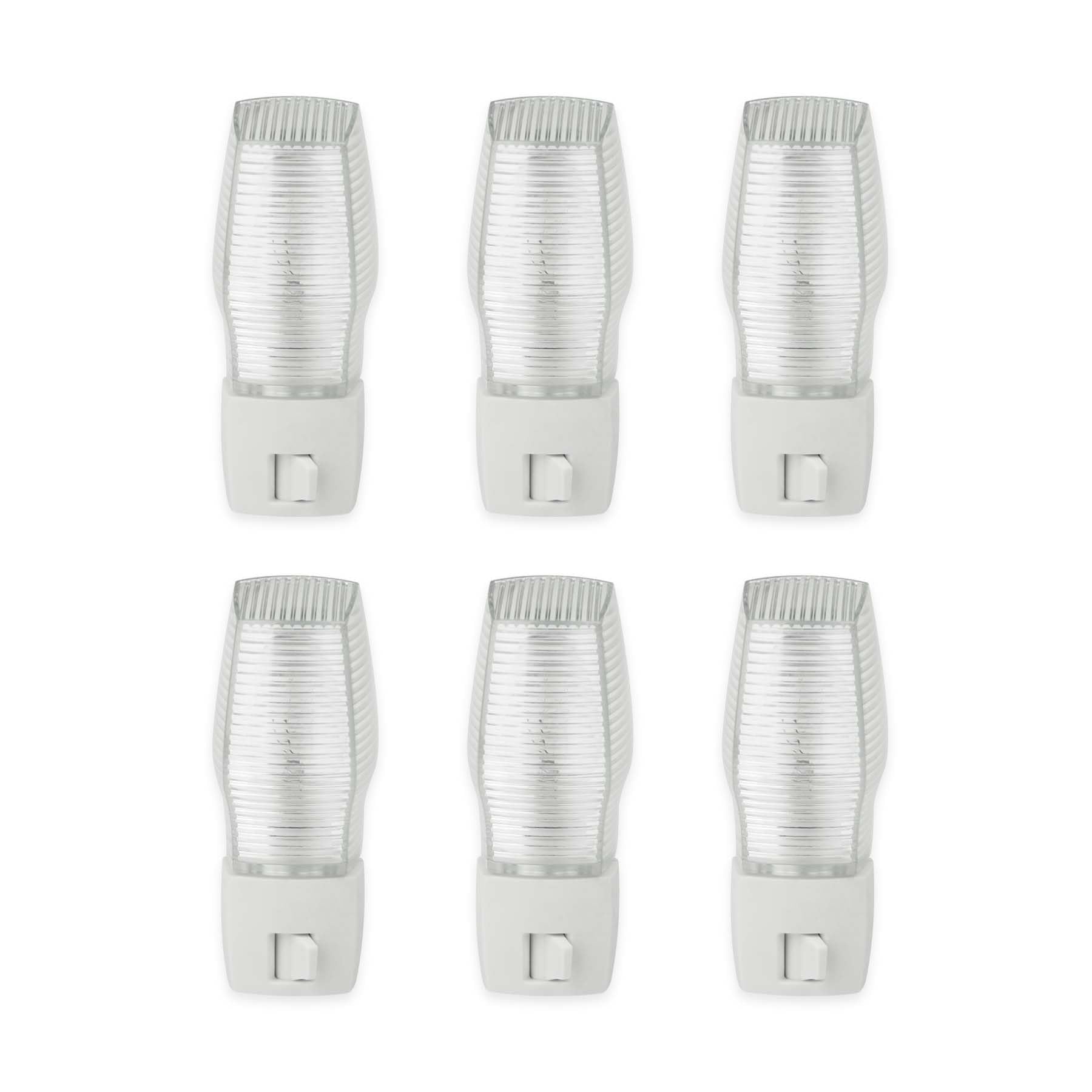 OSKOS 6 Pack Plug in Night Light with Manual On/Off Switch, 7W Incandescent Bulb Included, ETL Listed