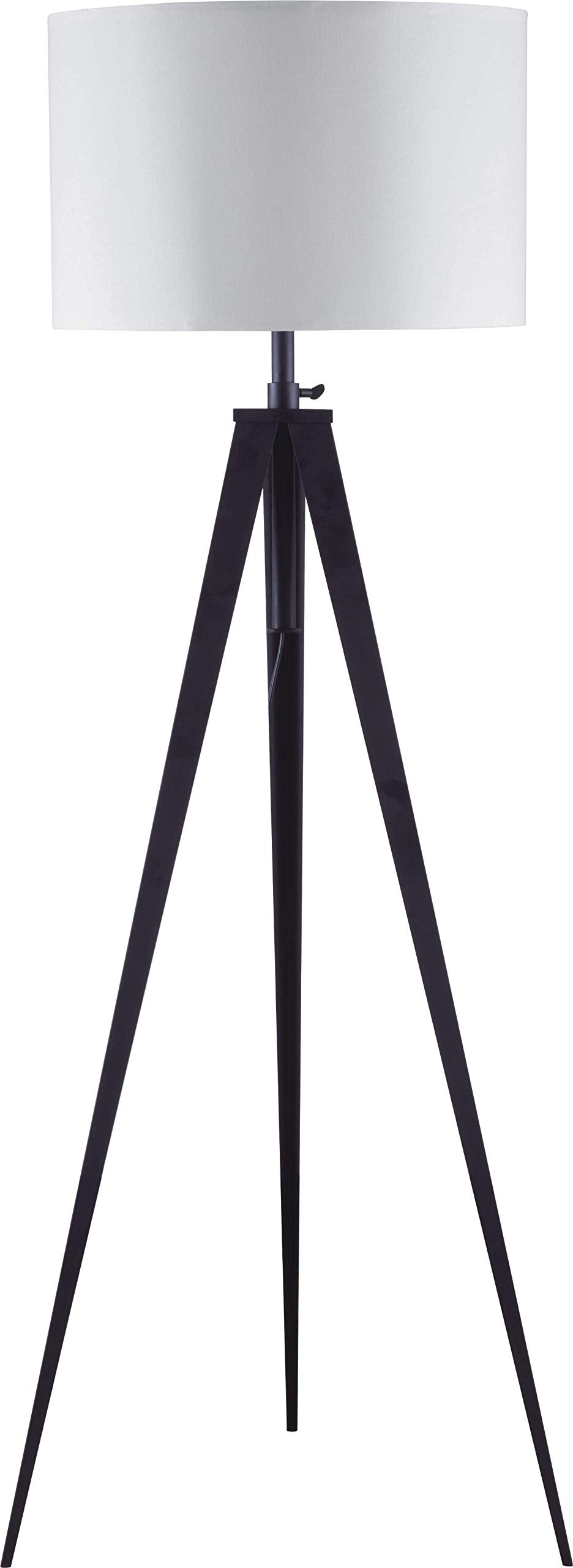 Sh Lighting Contemporary Tripod Adjustable Floor Lamp - Features Large Drum Shade - 59-73&quot; Tall Great For Living Or Bedrooms