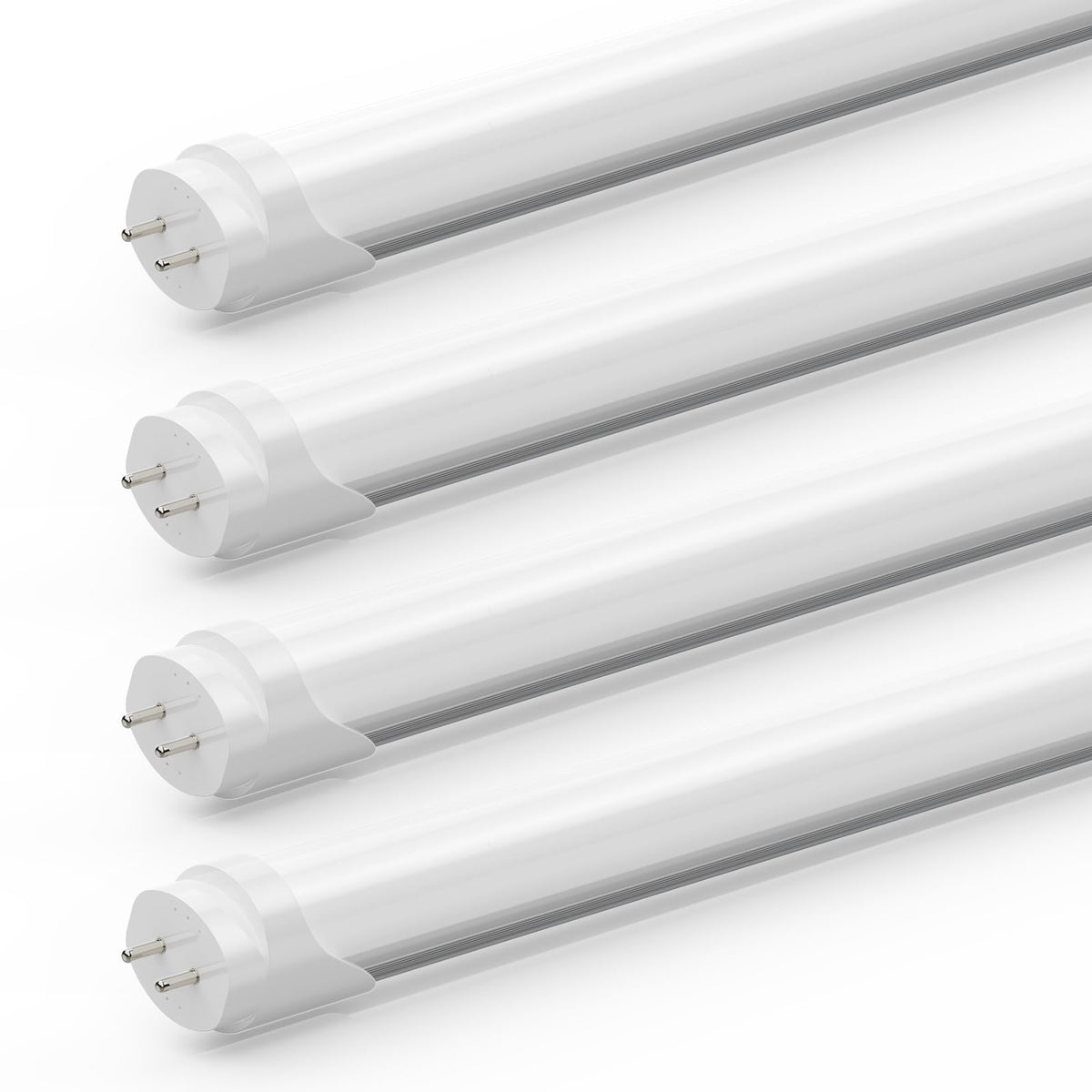 Reisener T8 Led Bulbs 4Ft, 24W 3120 Lumen, T10 T12 65W Equivalent Fluorescent Replacement, 6500K Cool White, Type A+B 4 Foot Tub