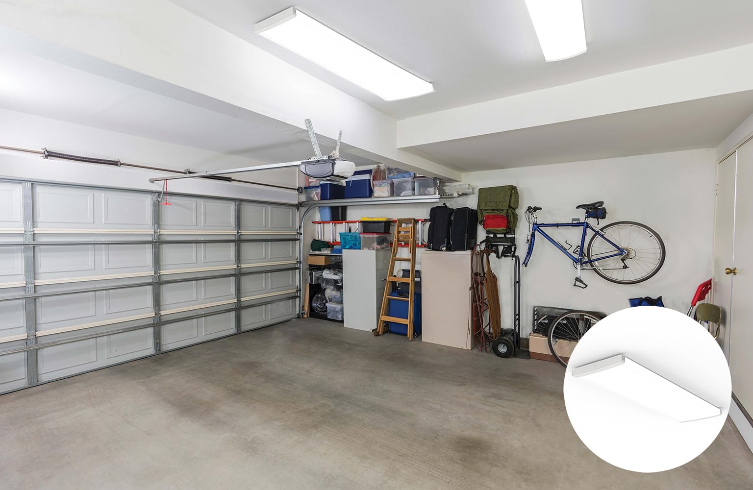 Lithonia Lighting Truwrap 4 Foot Led Ceiling Light Fixture  Low-Profile Wraparound Led Shop Light  Adjustable Lumens  Selectable Warm White/Cool White/Daylight Color  Flat Diffuser  Wide Width